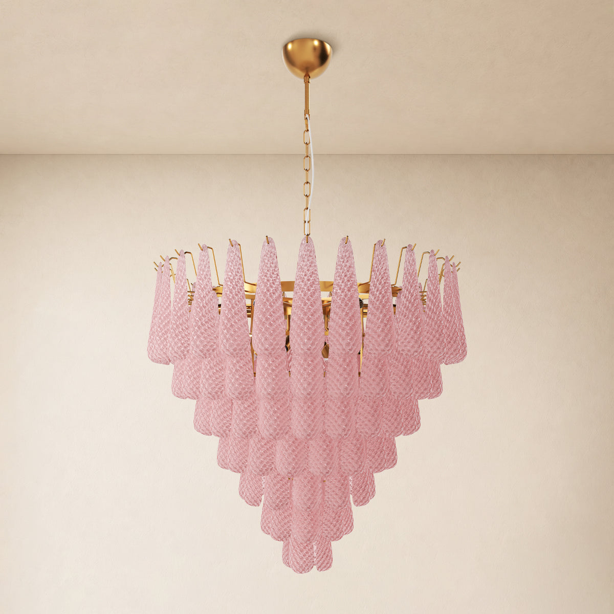 Veloria Textured Glass Tiered Round Chandelier 36"D