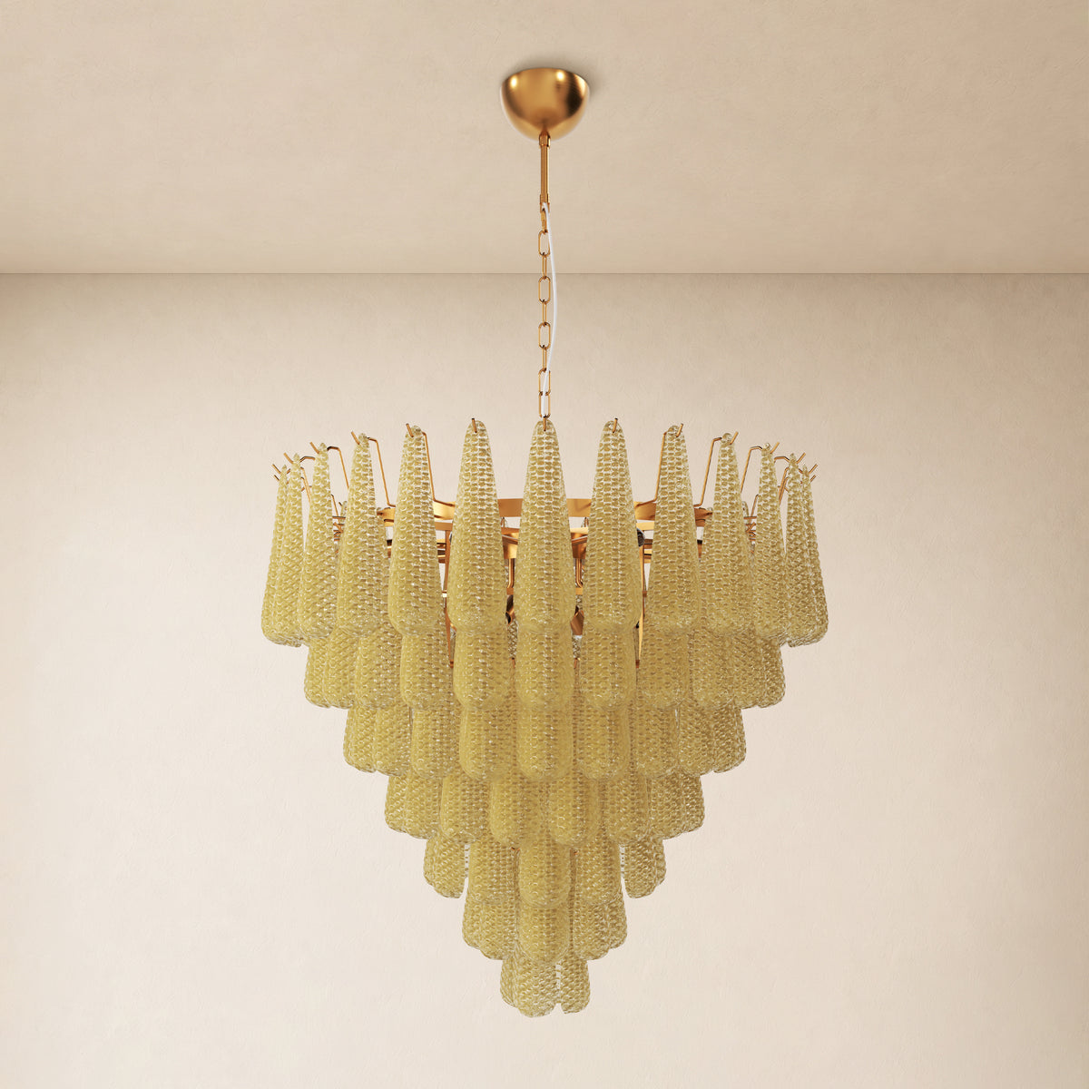 Veloria Textured Glass Tiered Round Chandelier 36"D