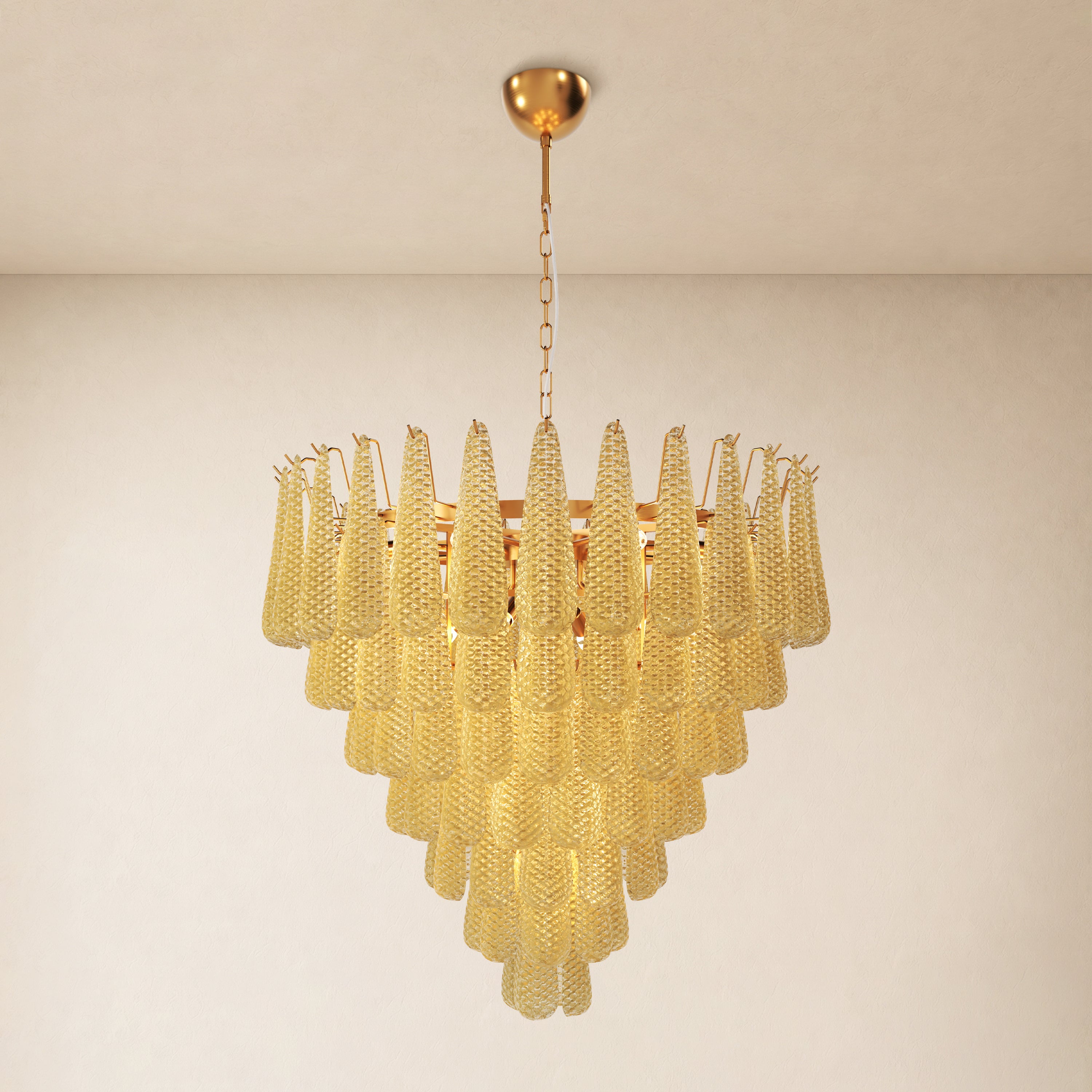 Veloria Textured Glass Tiered Round Chandelier 36"D
