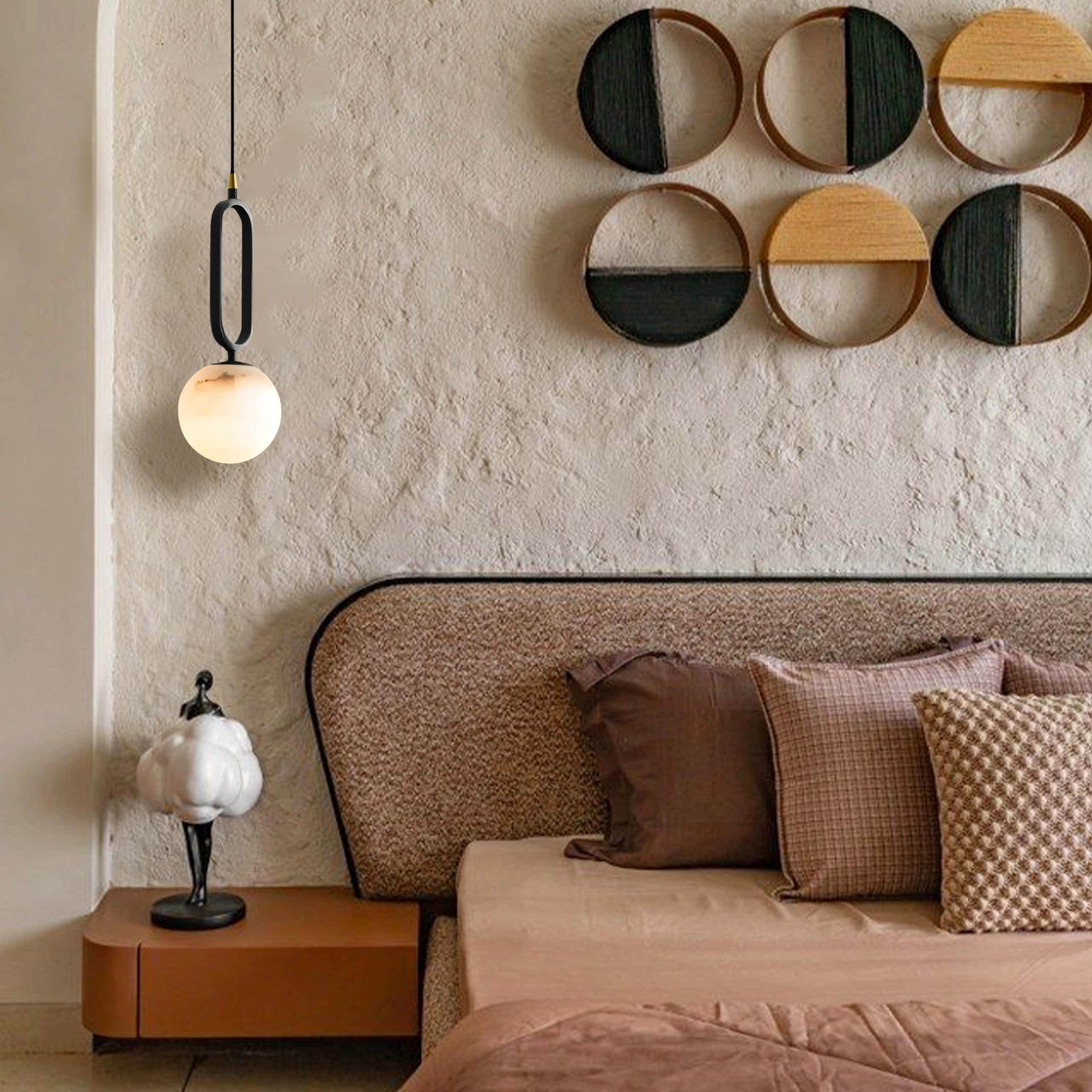 Dadaly Alabaster Small Art Ball Pendant 5.9''D