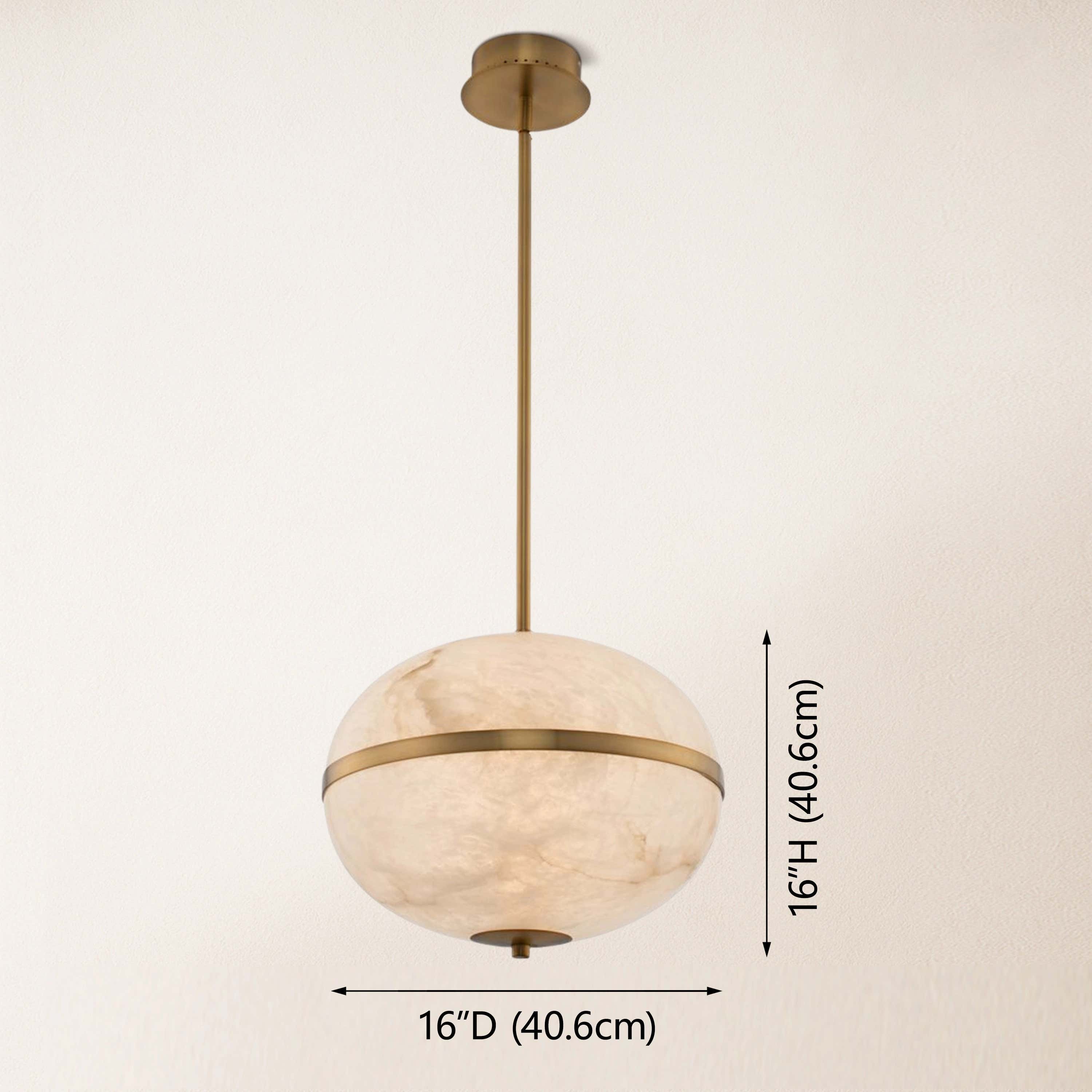 Dadaly Alabaster Small Art Canterbury LED Mini Pendant 40.6cm H