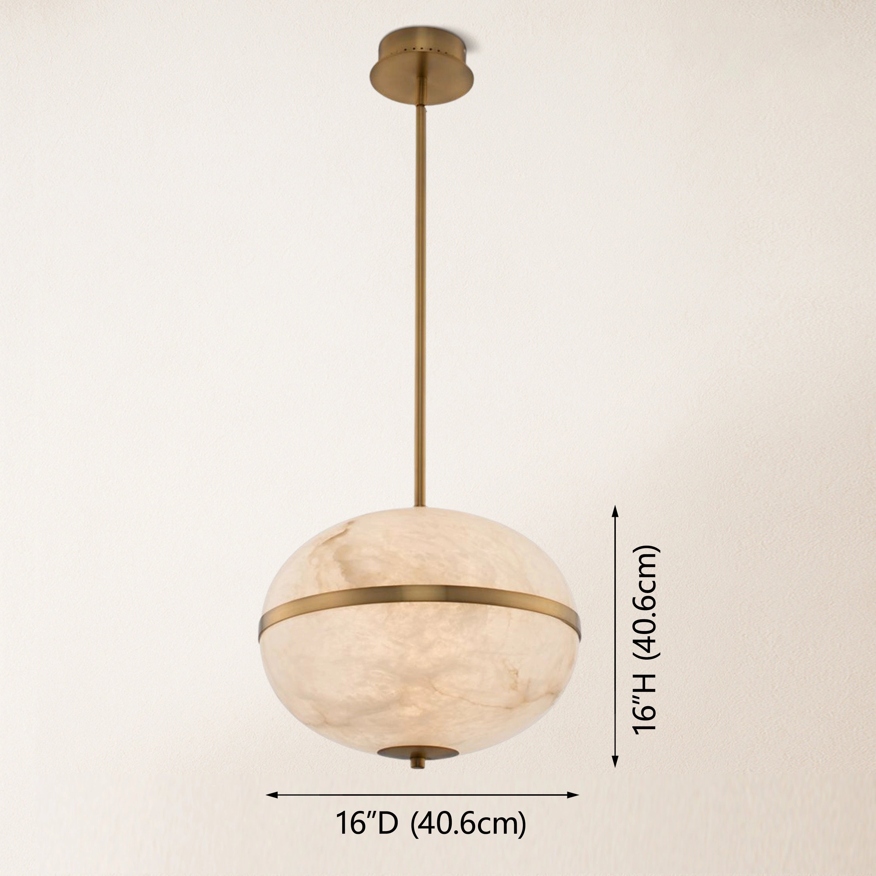 Dadaly Alabaster Small Art Canterbury LED Mini Pendant 40.6cm H