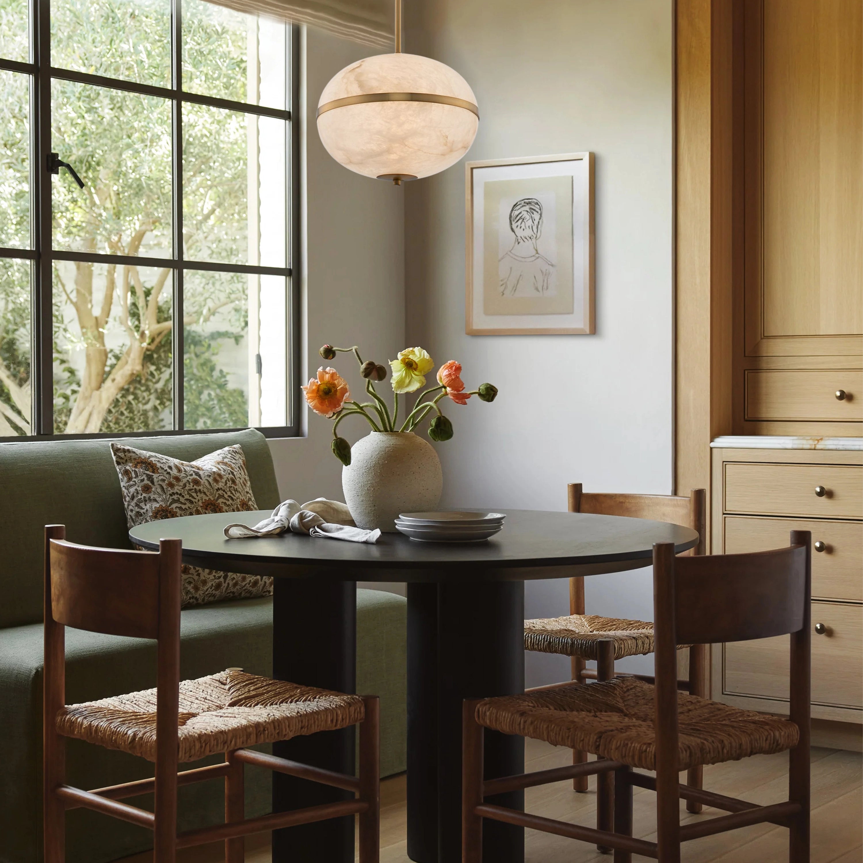 Dadaly Alabaster Small Art Canterbury LED Mini Pendant 40.6cm H