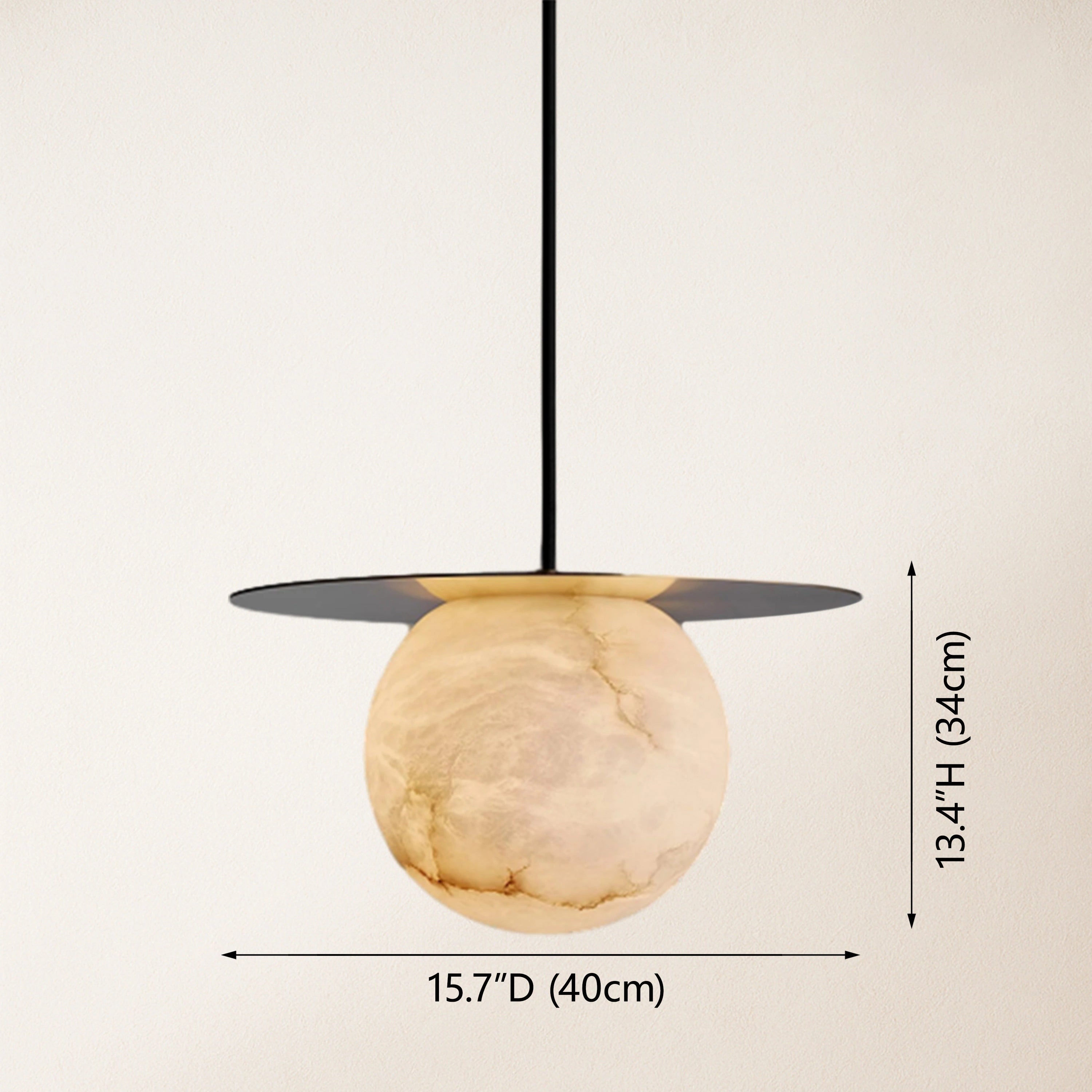 Dadaly Garfield Spanish Alabaster Small Art Bedside Pendant 26cmD