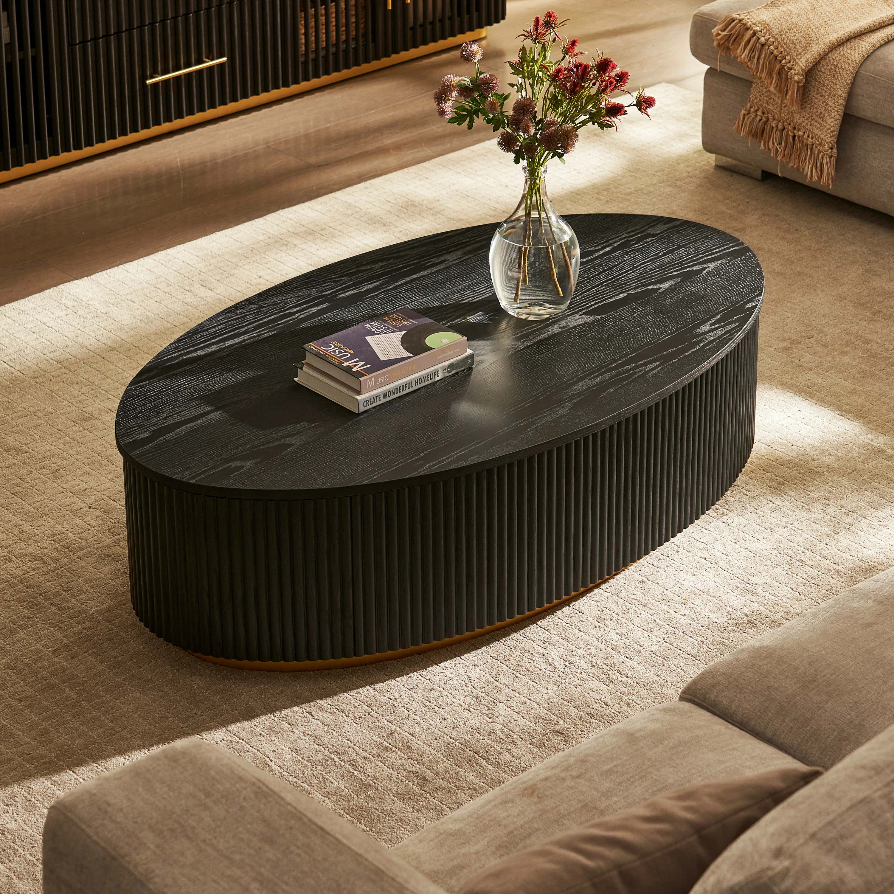 Holton Oak Media Console And Coffee Table Set