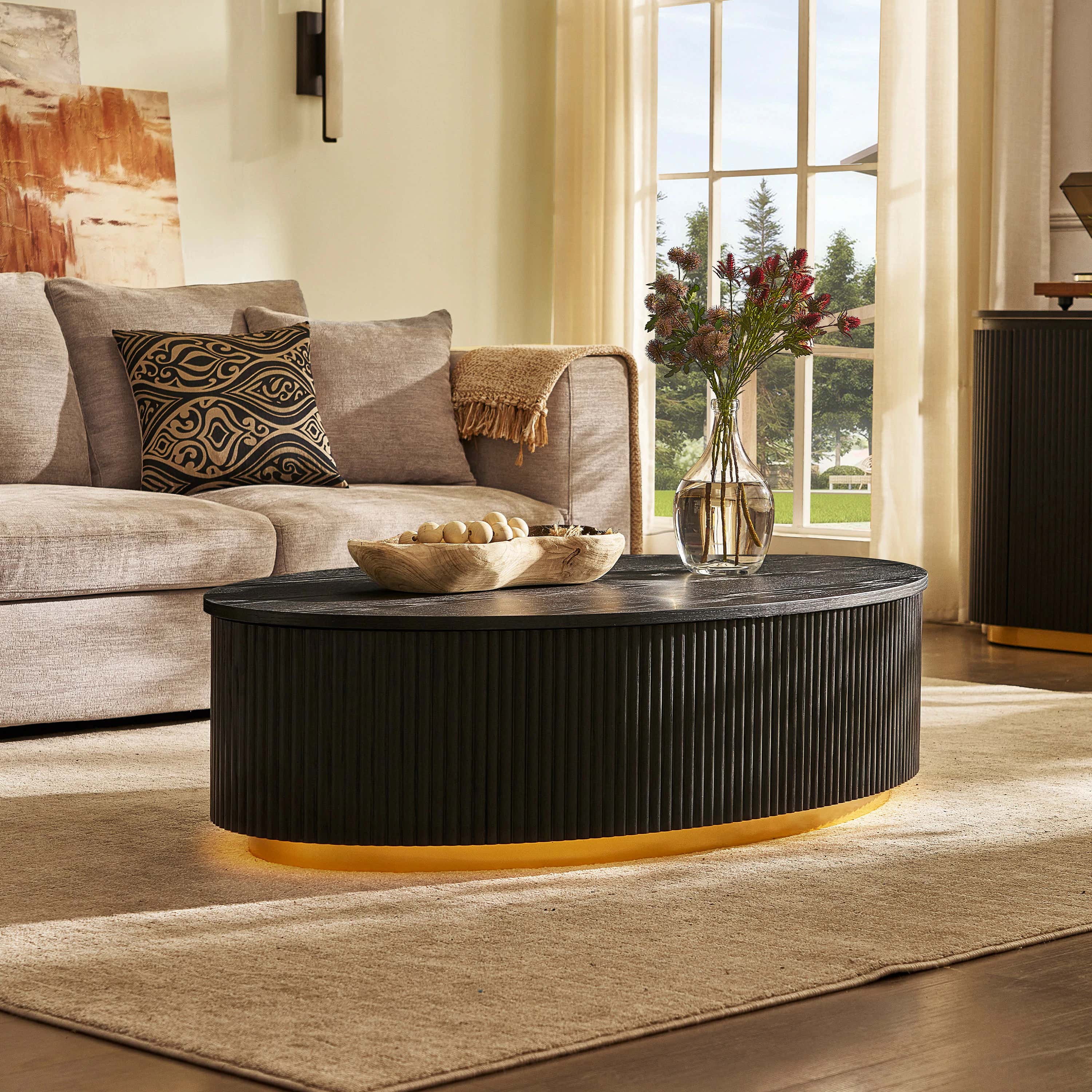 Holton Oak Media Console And Coffee Table Set