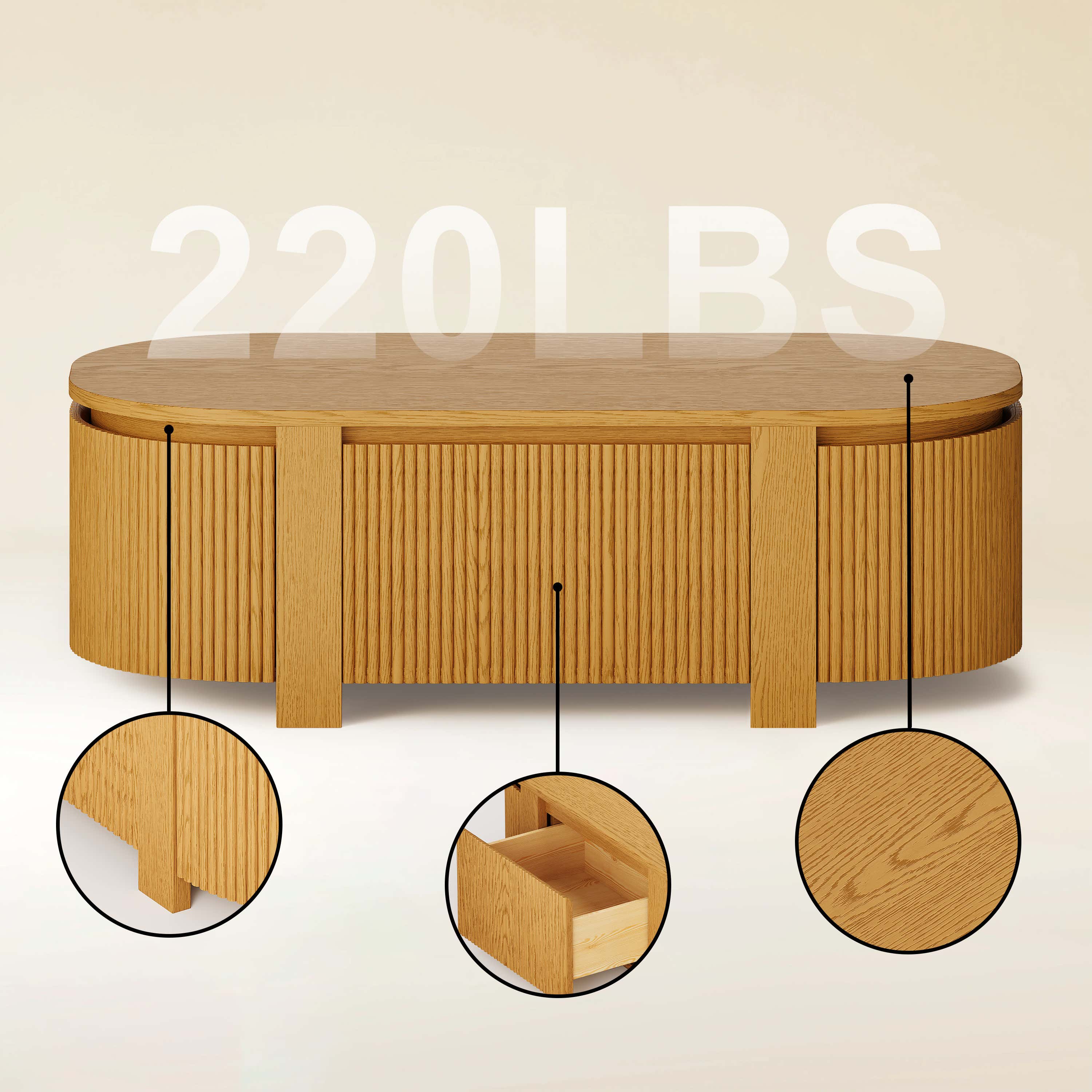Sutton coffee table 47" W