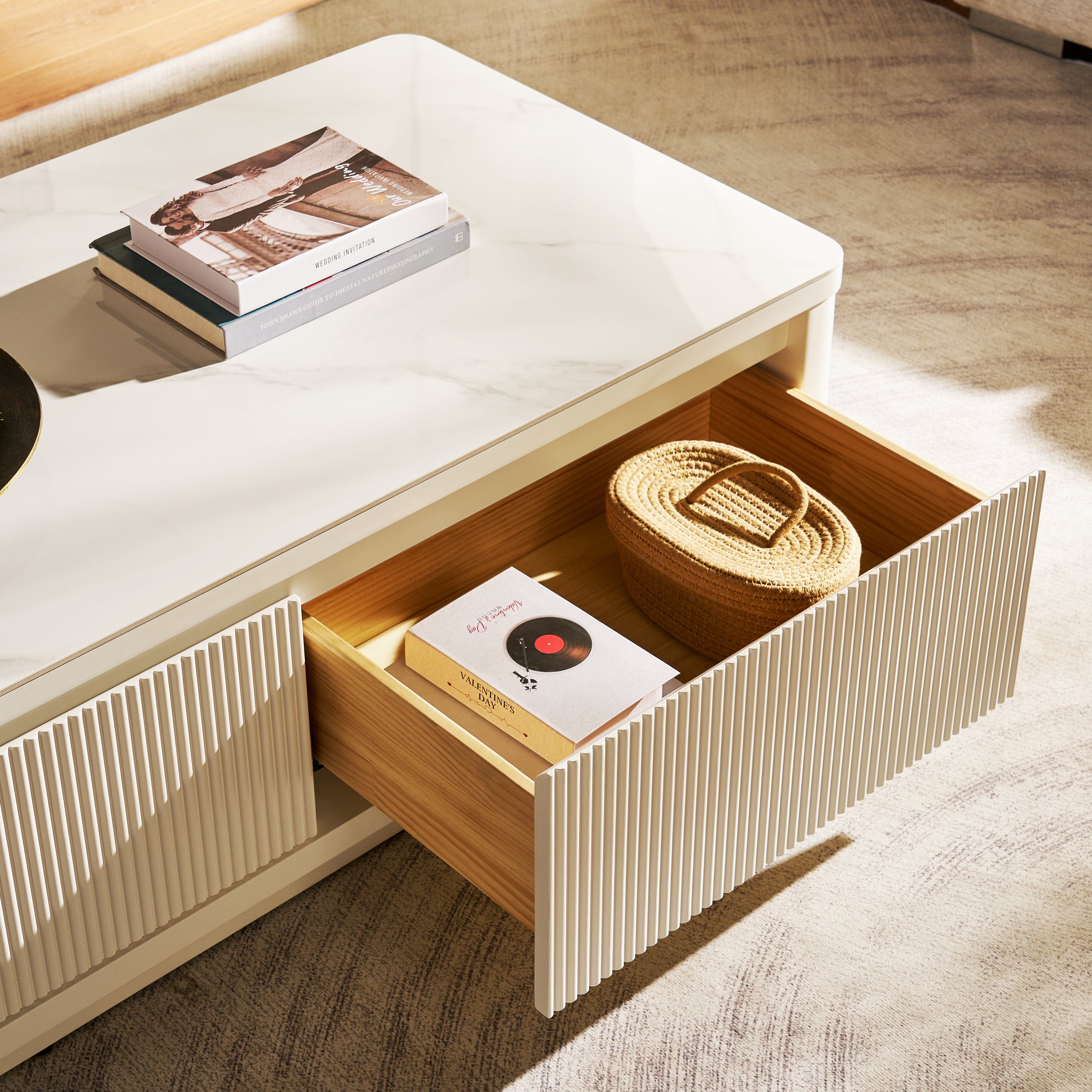 Celia Burnt Stone Coffee Table 120cm