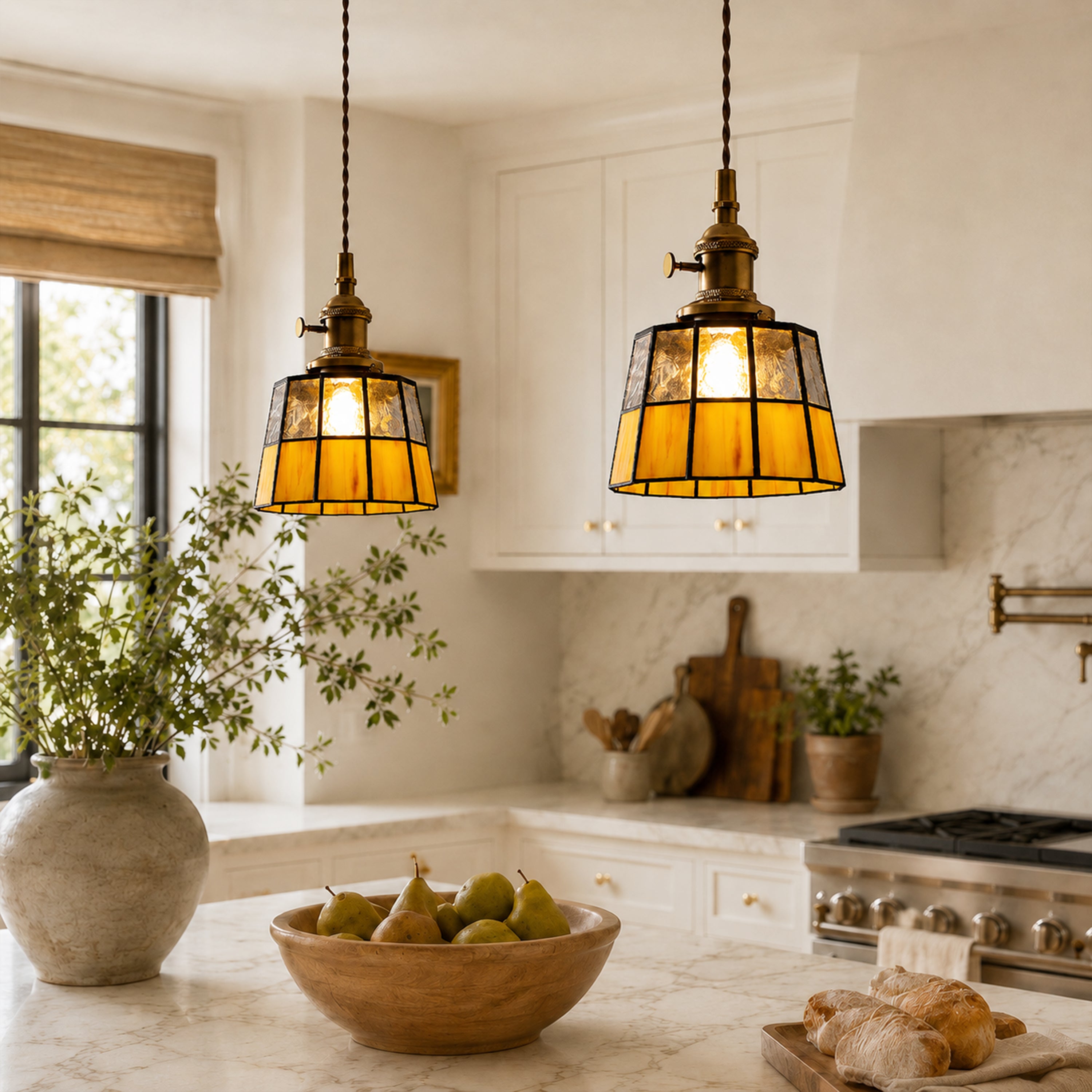 Karys Stained Glass Pendant Light