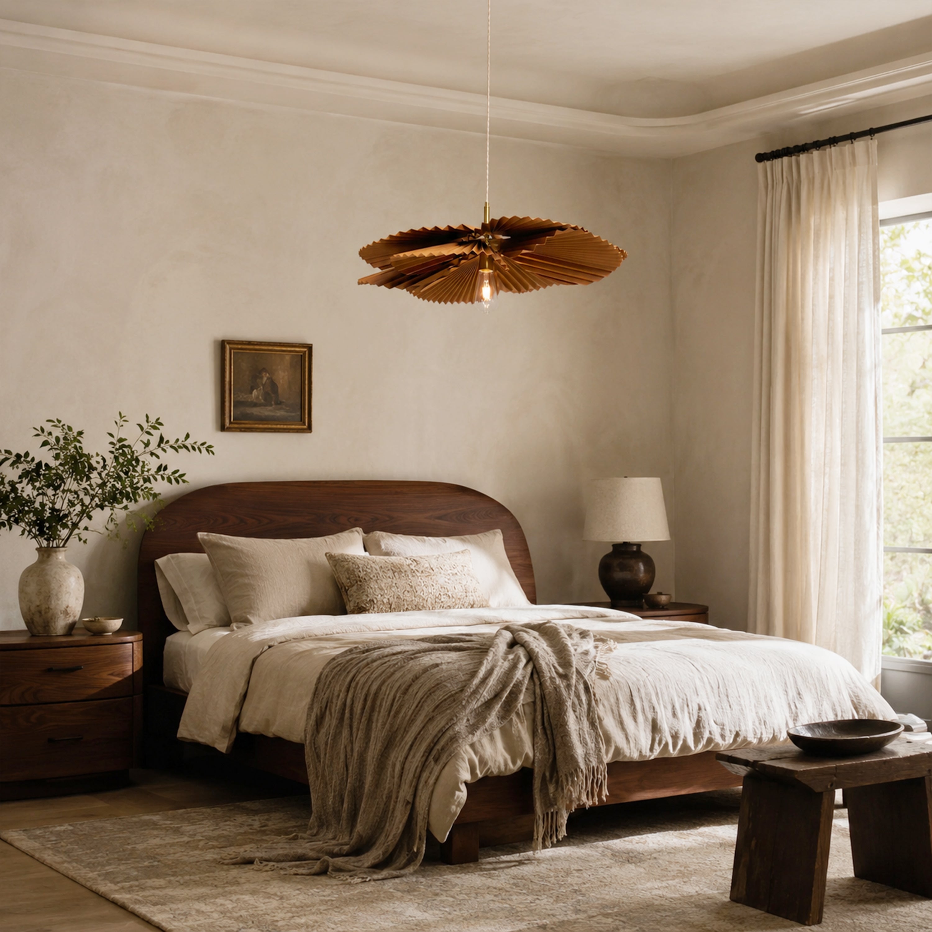 Calanthe Pleated Lotus Pendant Light