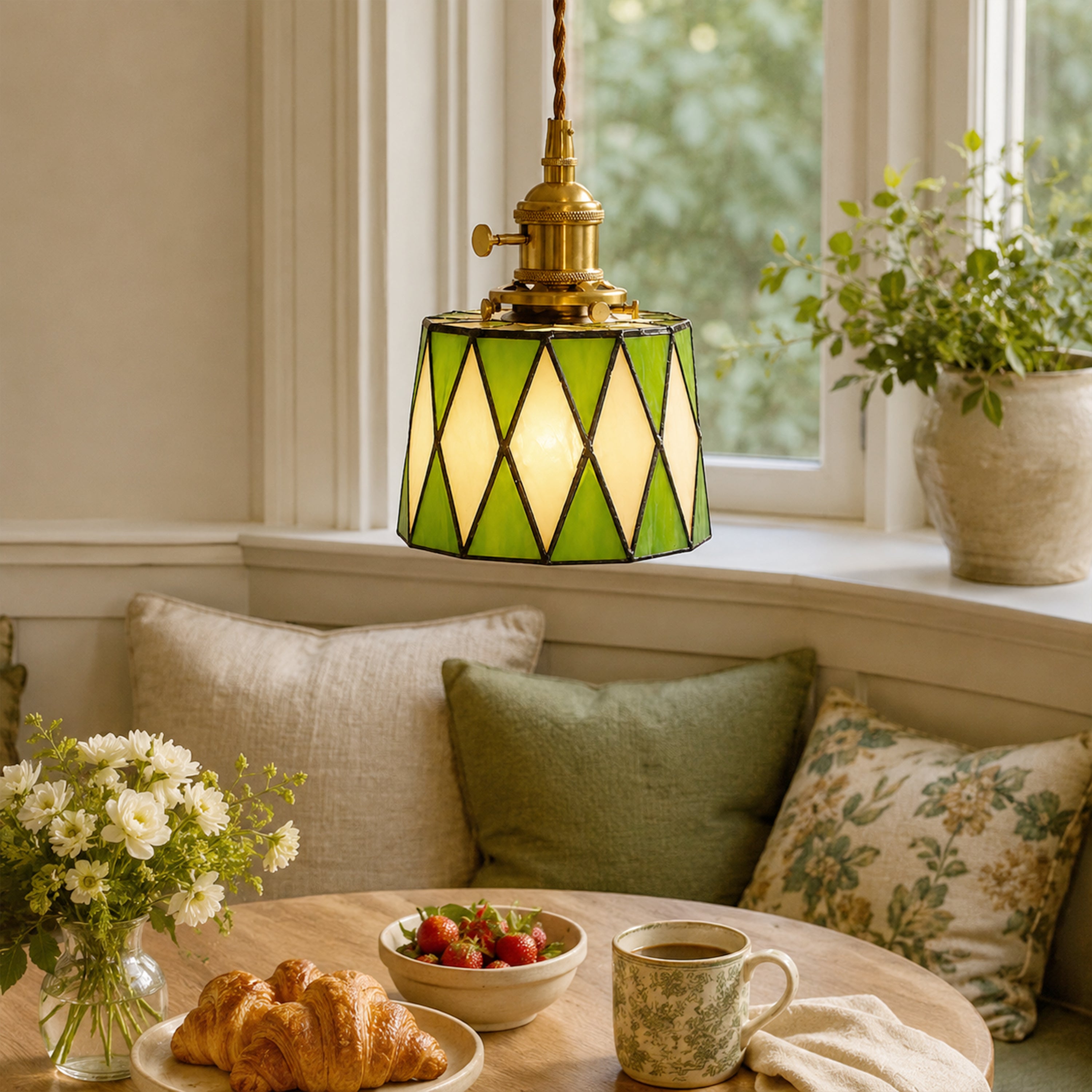 Karys Stained Glass Pendant Light