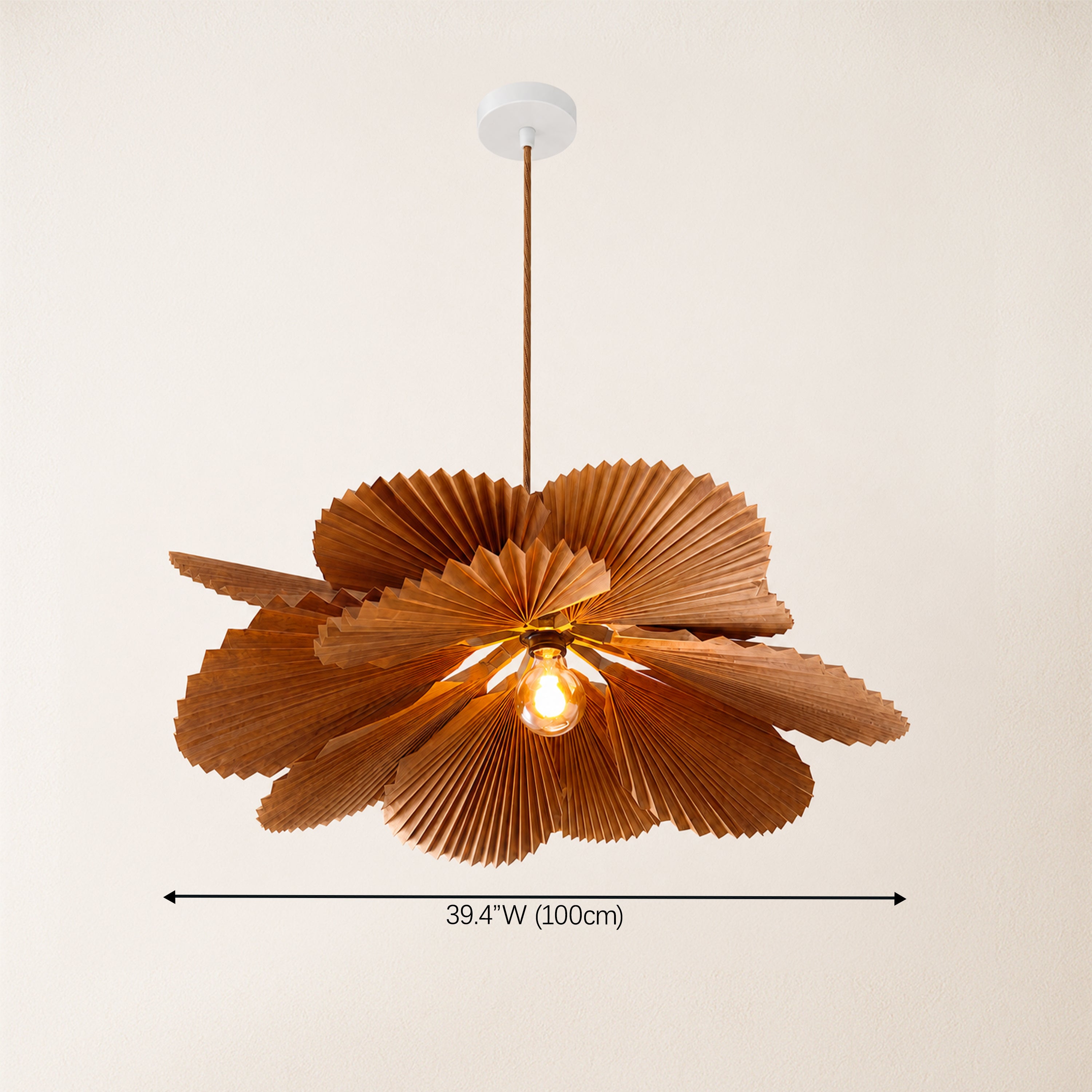 Calanthe Pleated Lotus Pendant Light
