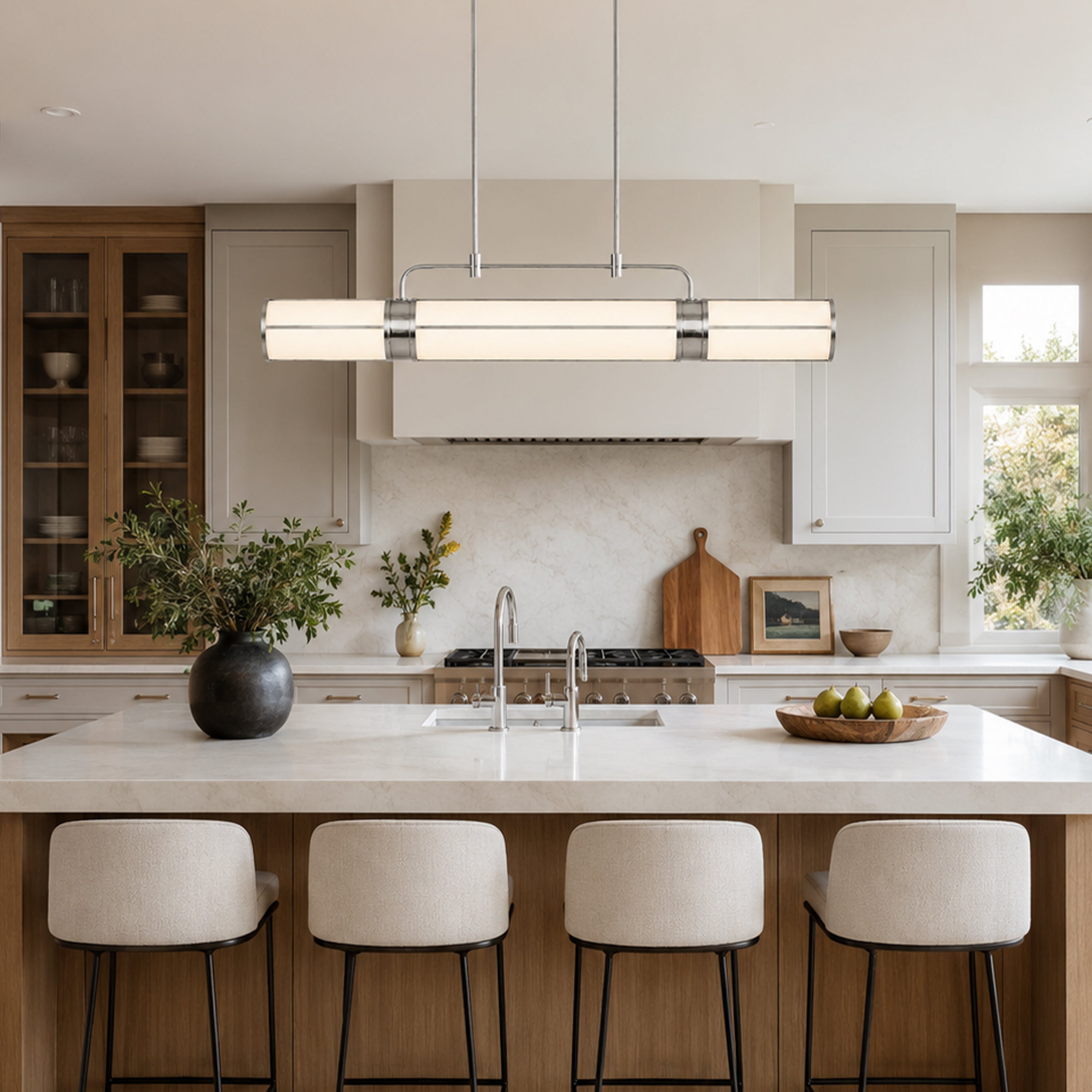 Remi Acrylic Linear Pendant#Finish_Silver