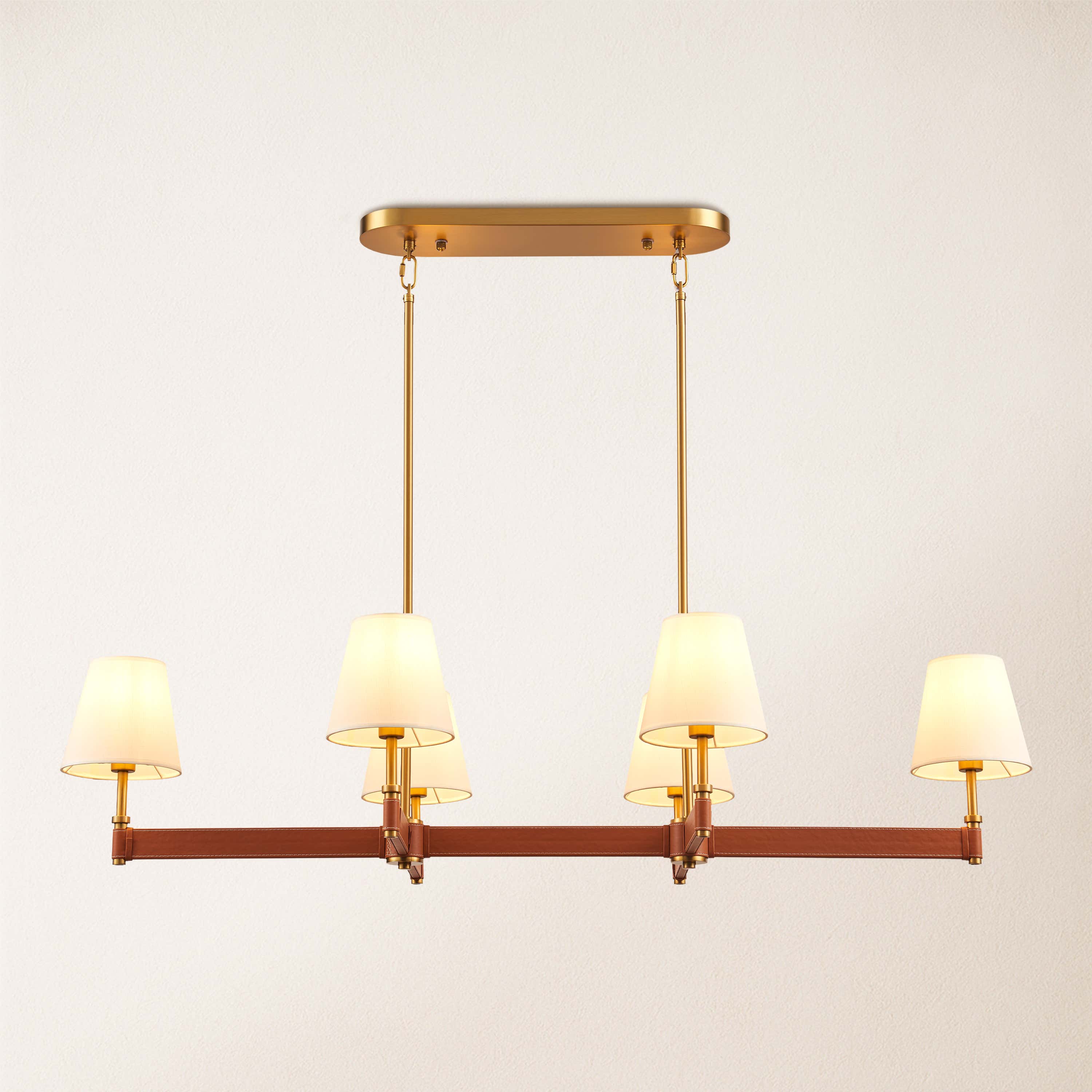 Corvella Leather Linear Chandelier