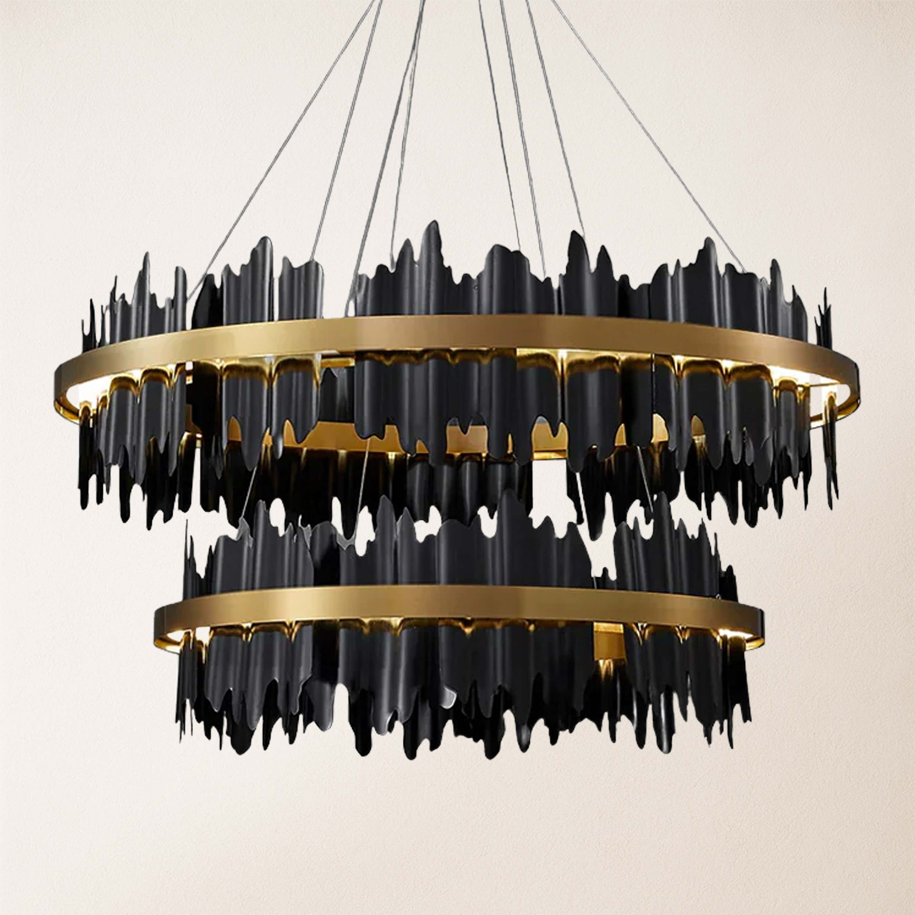 Arctira Metal Iceberg 2 Tiered Round Chandelier 80cm D