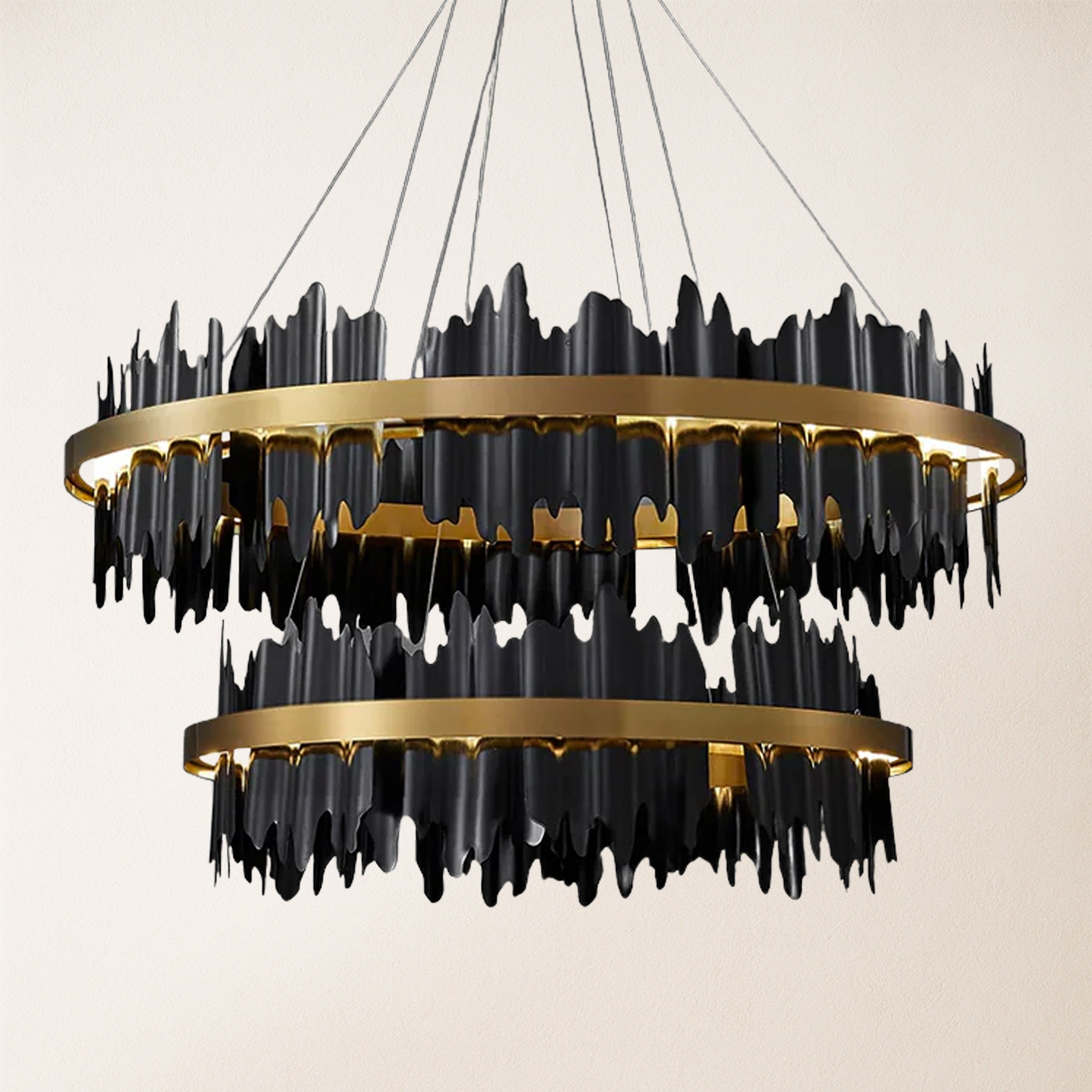 Arctira Metal Iceberg 2 Tiered Round Chandelier 80cm D