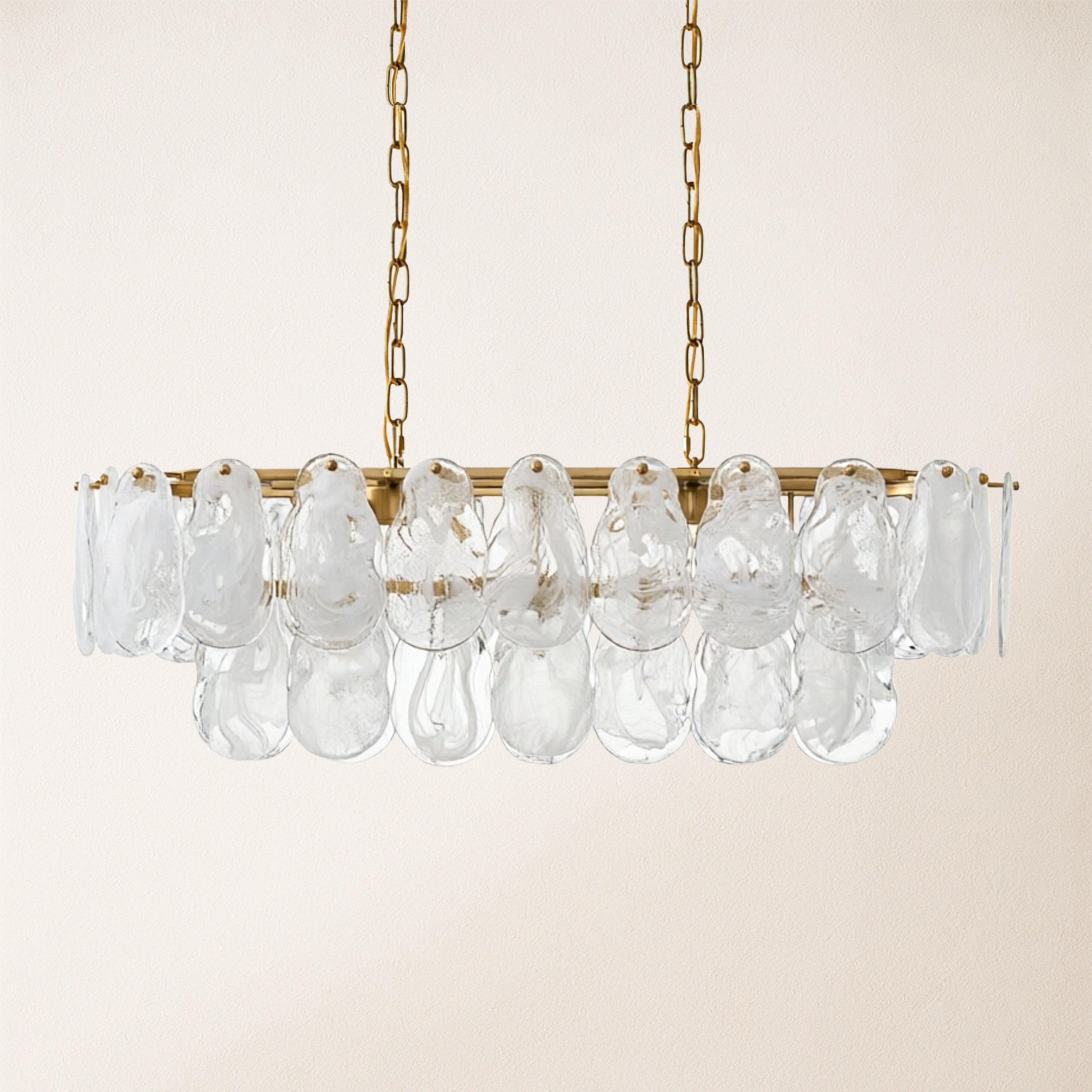 Elaris Glass Cloud Rectangular Chandelier 90cm W