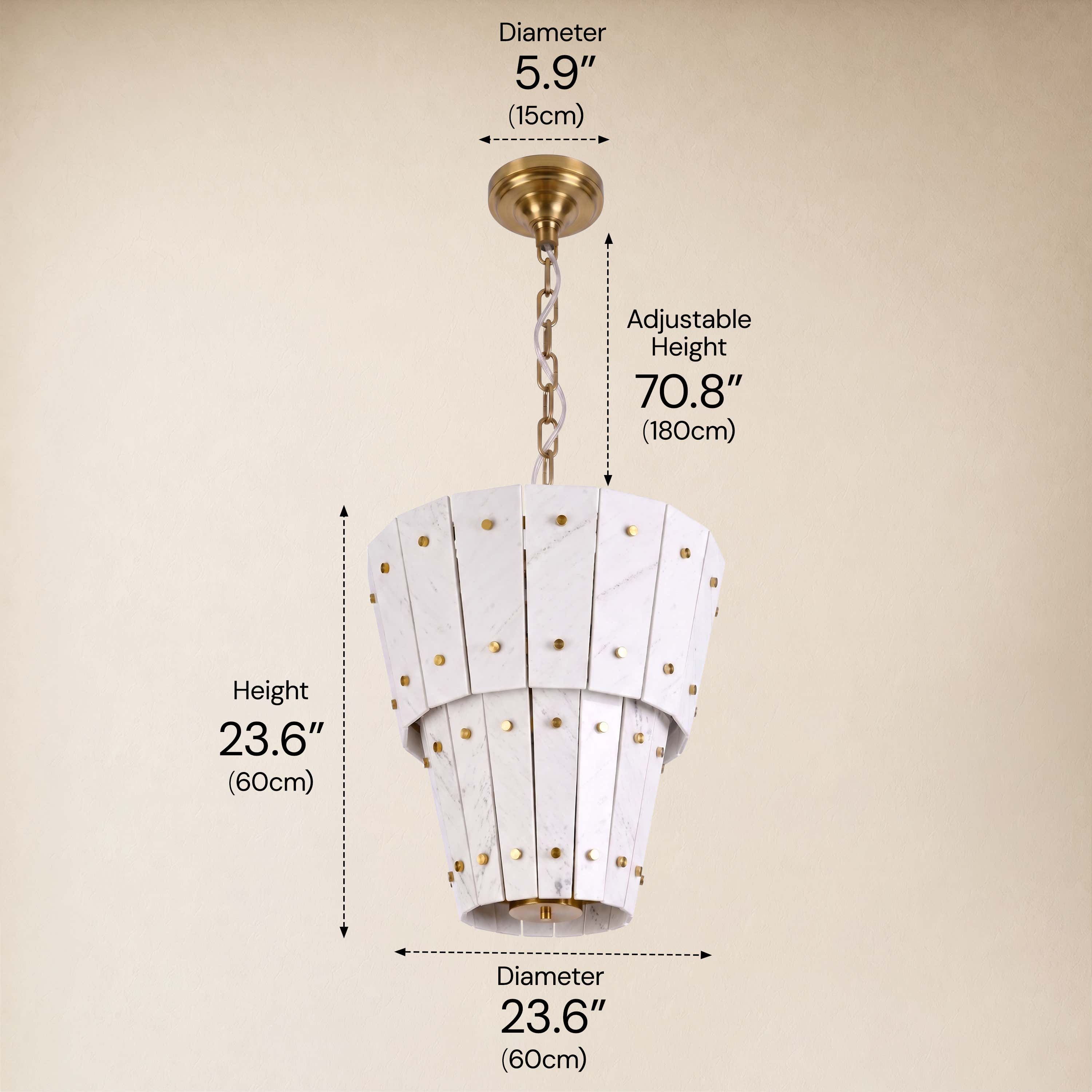 Pietra Quartzite Round Chandelier 23.6"D