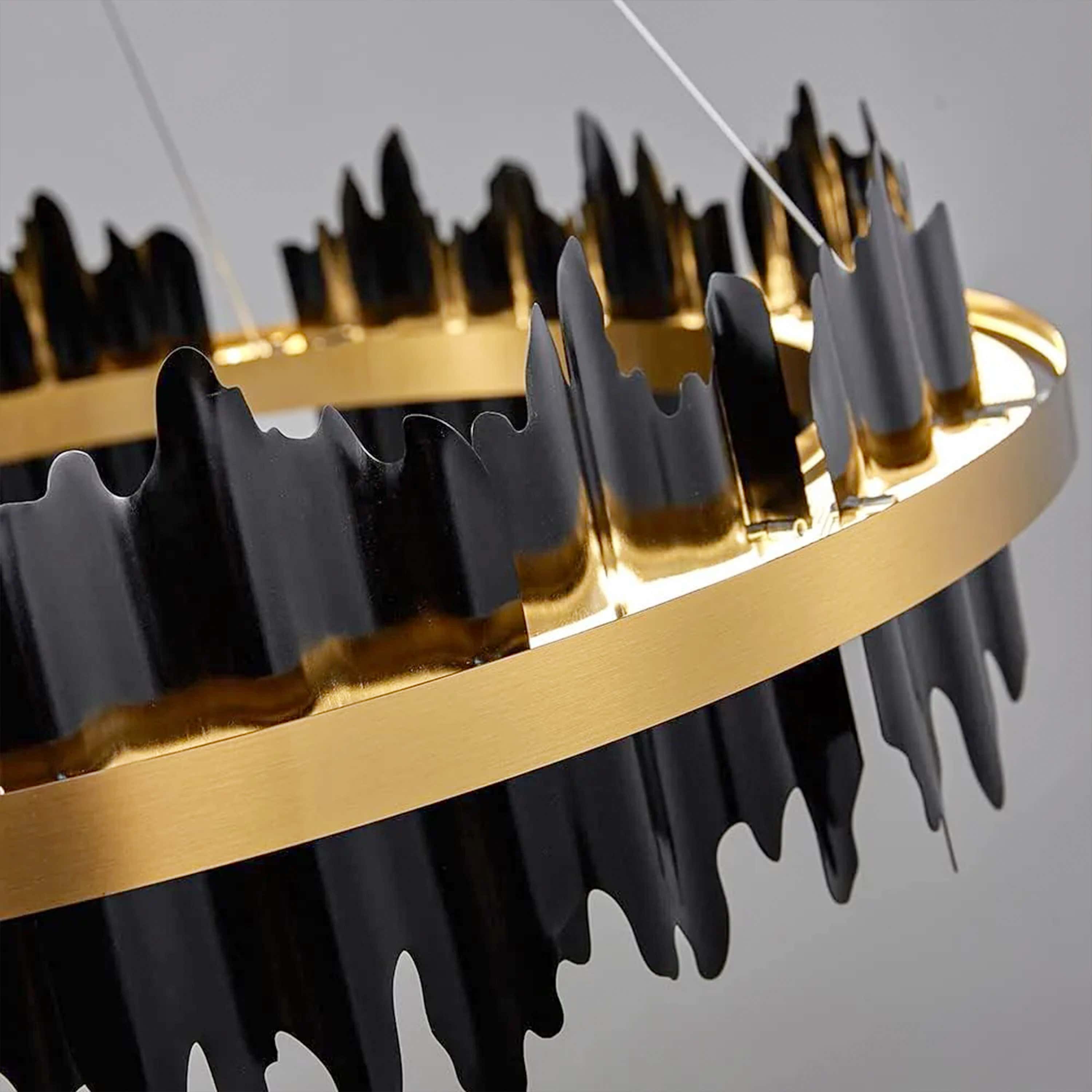 Arctira Metal Iceberg 2 Tiered Round Chandelier 80cm D