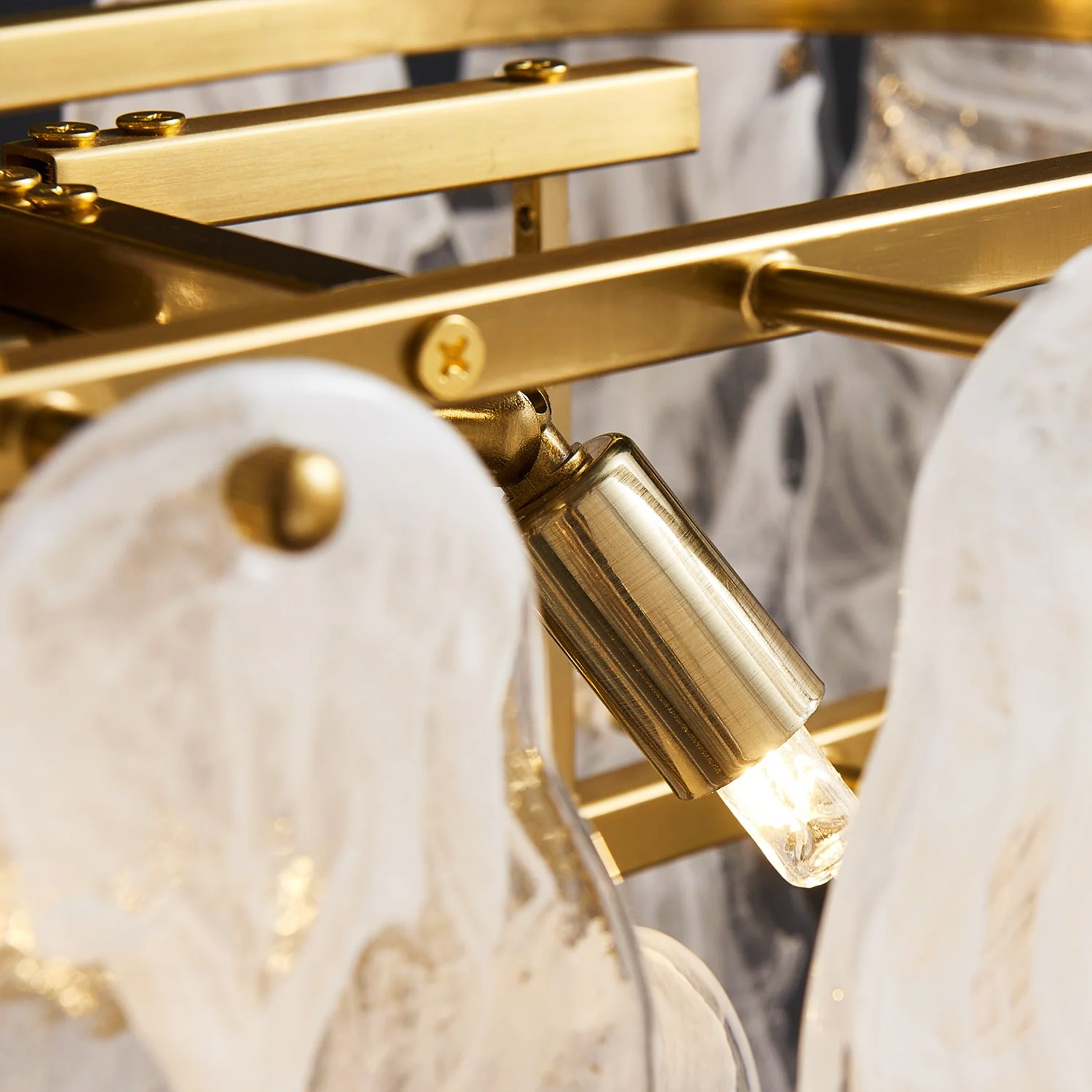 Elaris Glass Cloud Rectangular Chandelier 90cm W