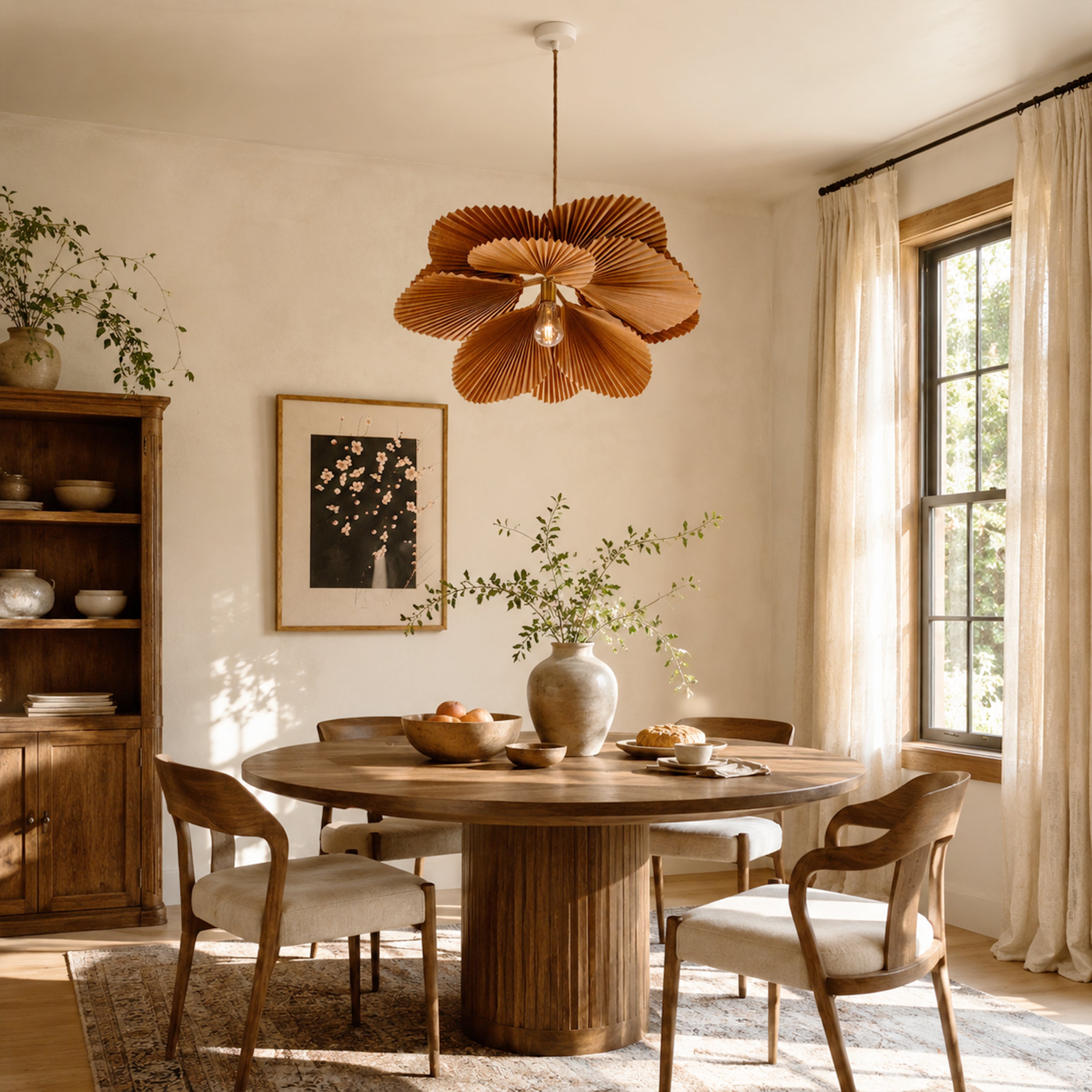 Calanthe Pleated Lotus Pendant Light