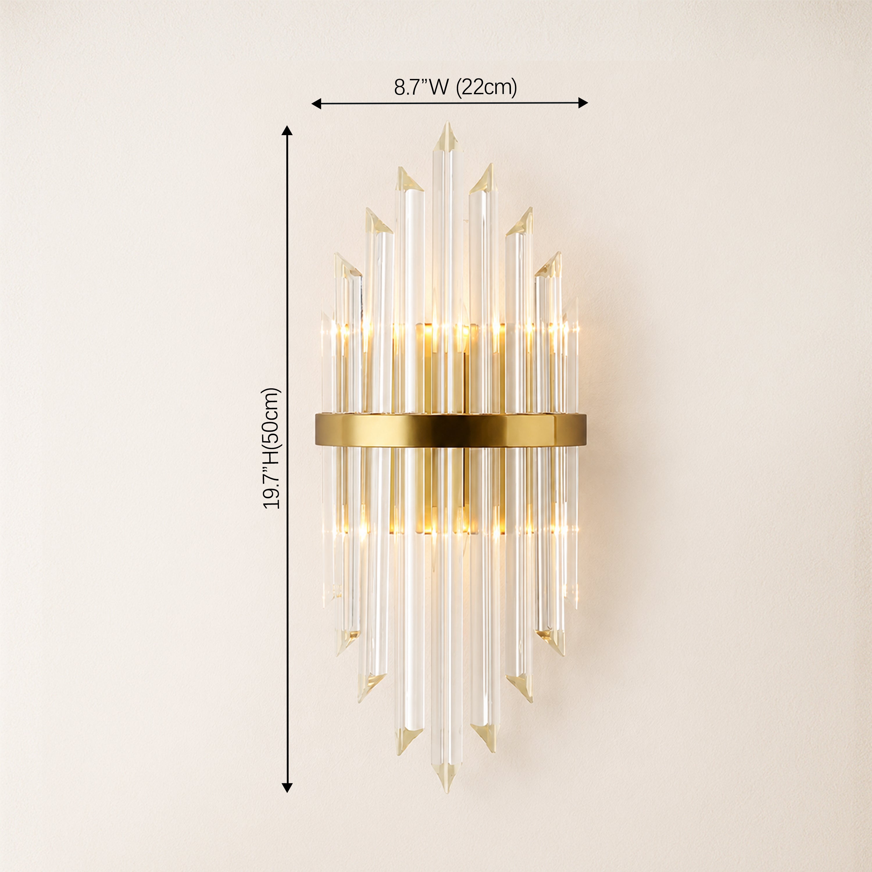 Oryana Crystal Icicle Wall Sconce 8.7"