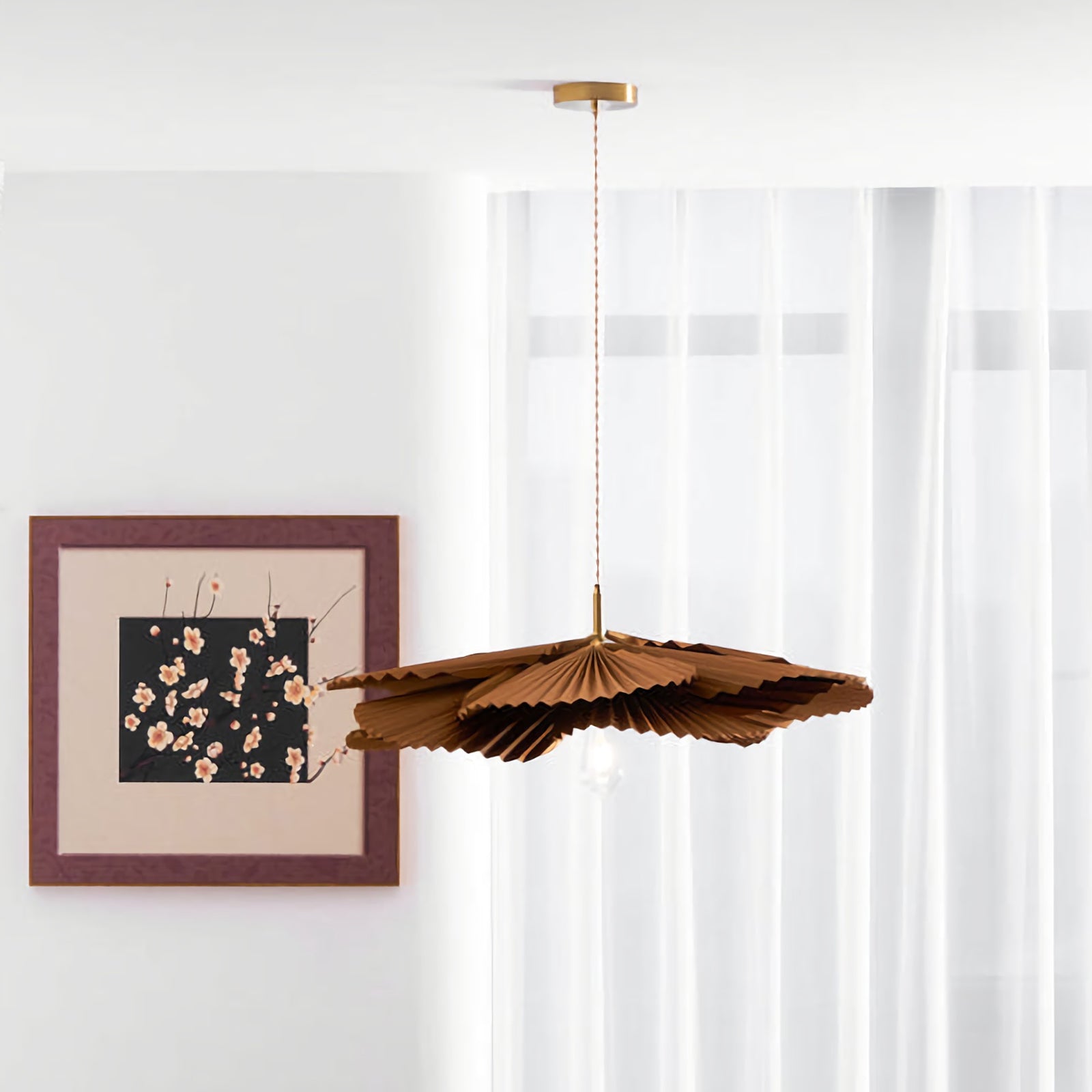 Calanthe Pleated Lotus Pendant Light
