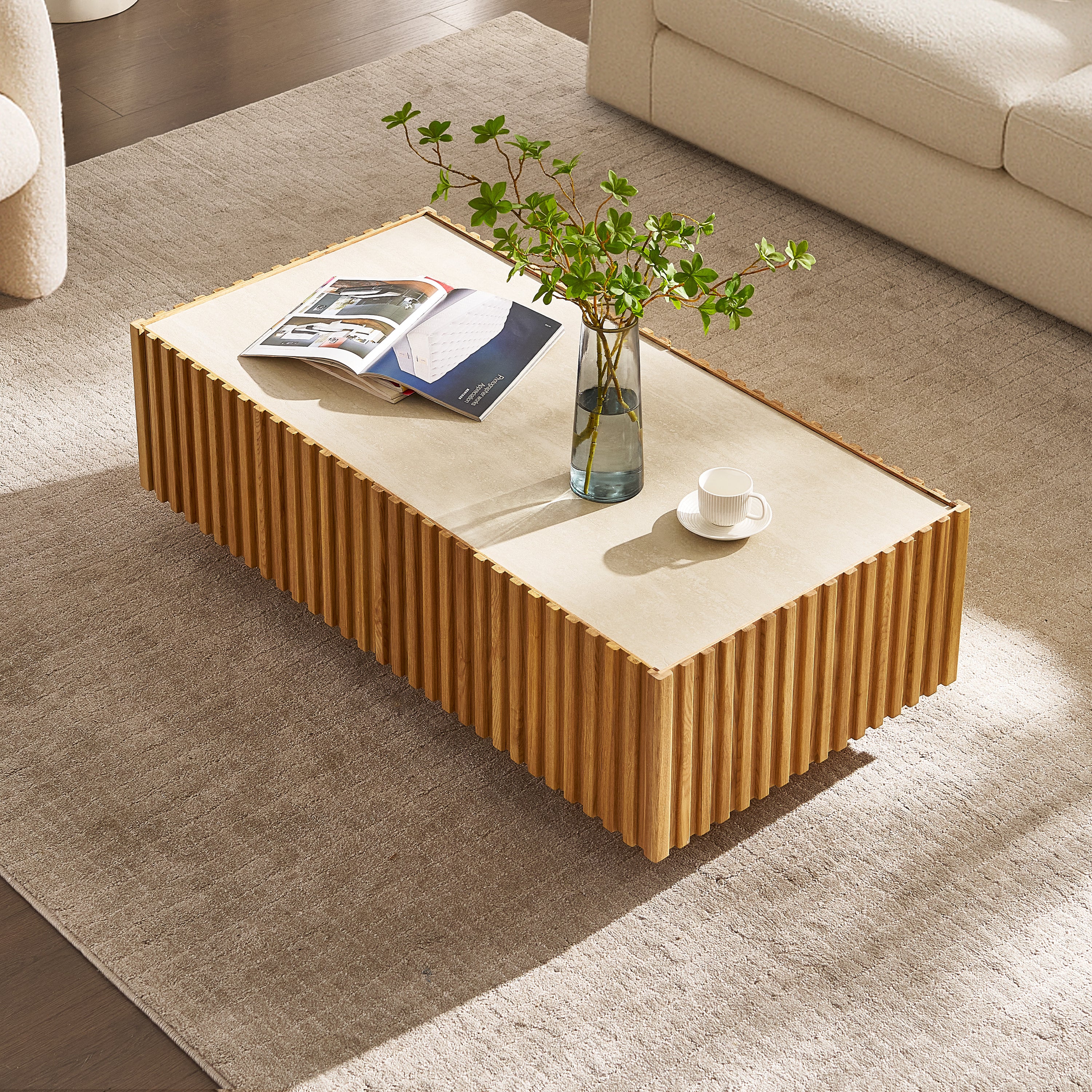 Isla Oak Rectangle Coffee Table 47"