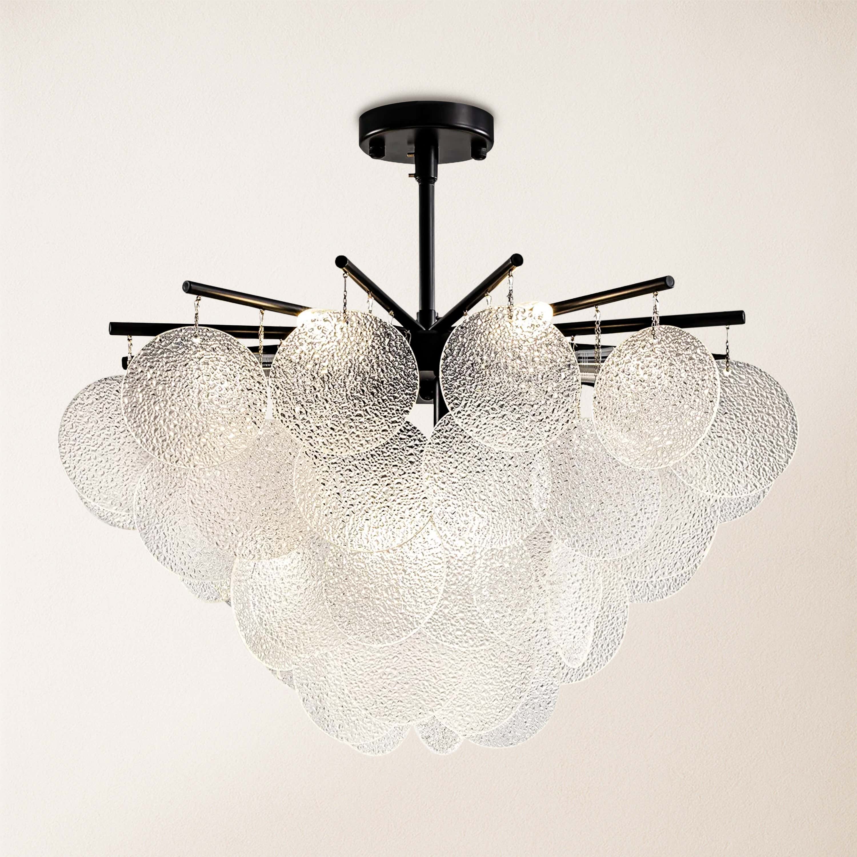 Velmora Glass Disc Tiered Chandelier 60cm D