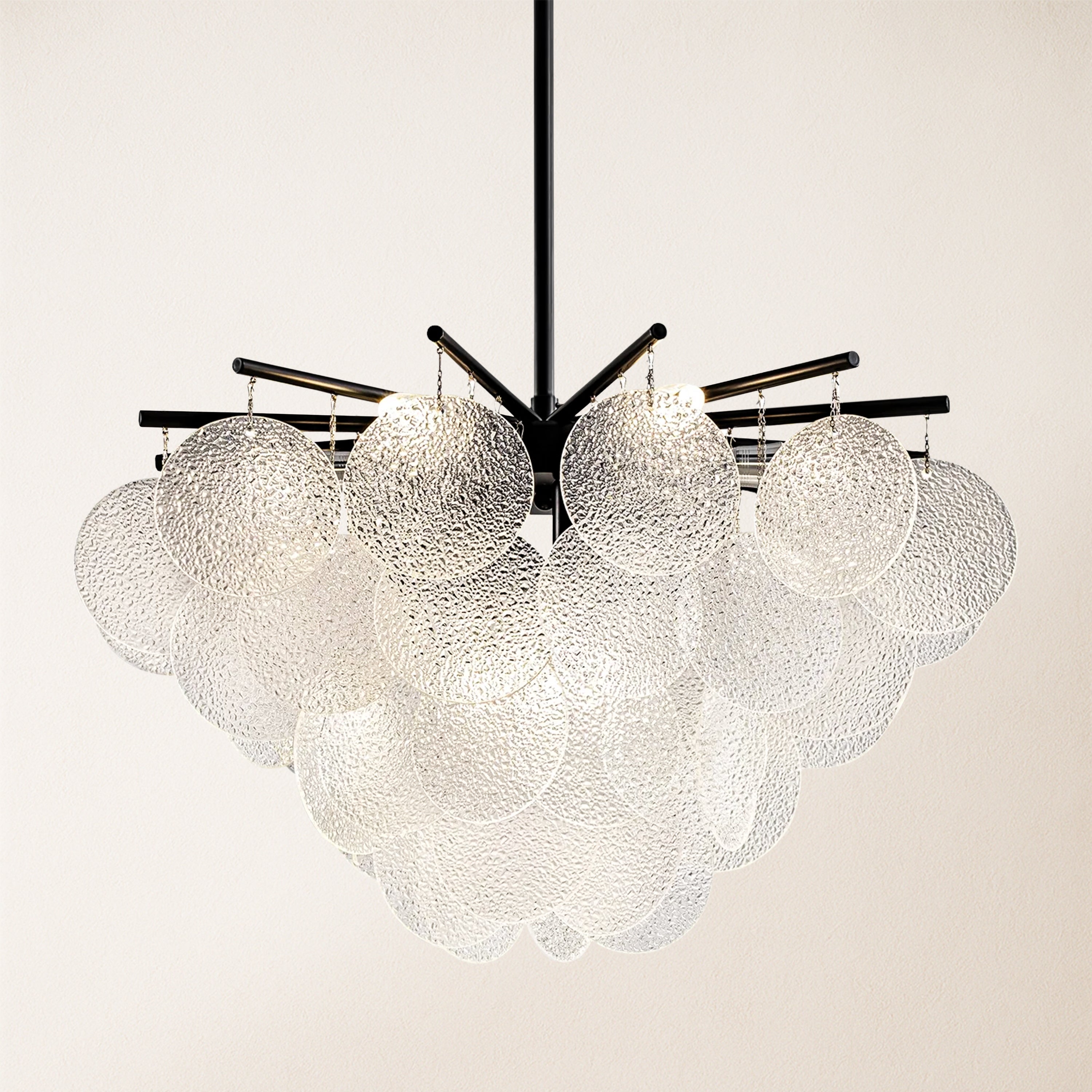 Velmora Glass Disc Tiered Chandelier 60cm D