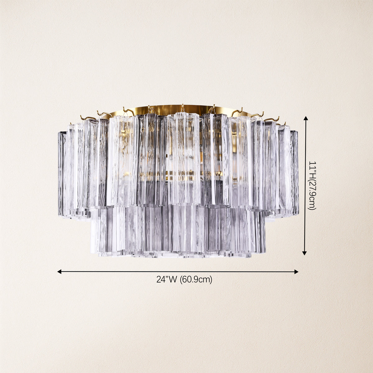 Dawel Glass Round Flush Mount 24"D