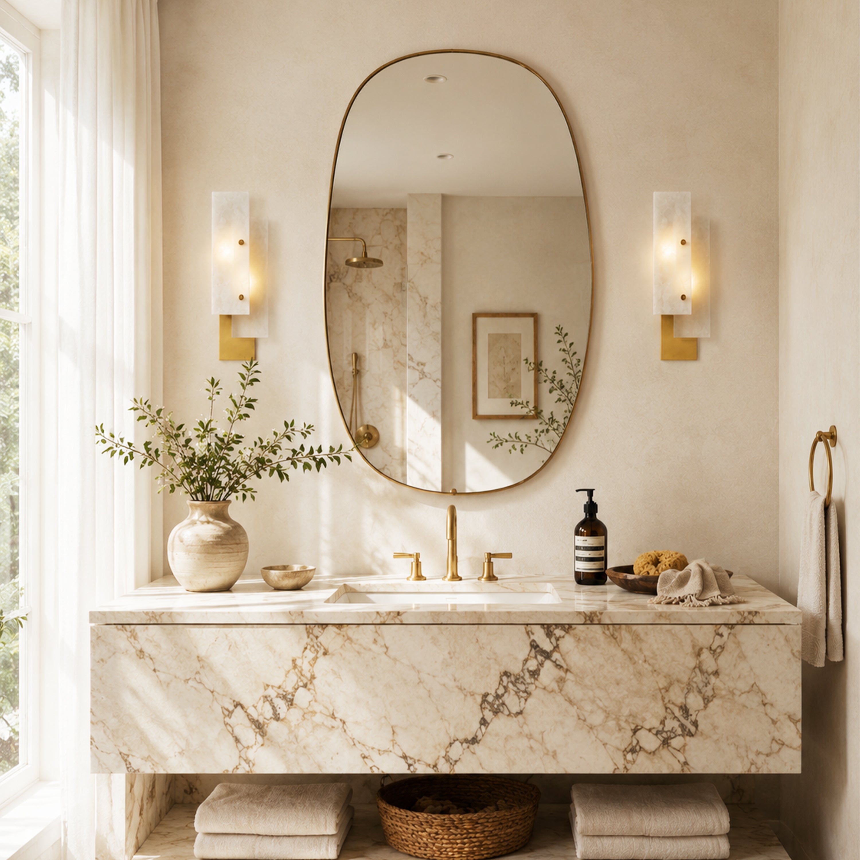 Gemina Alabaster Wall Sconce