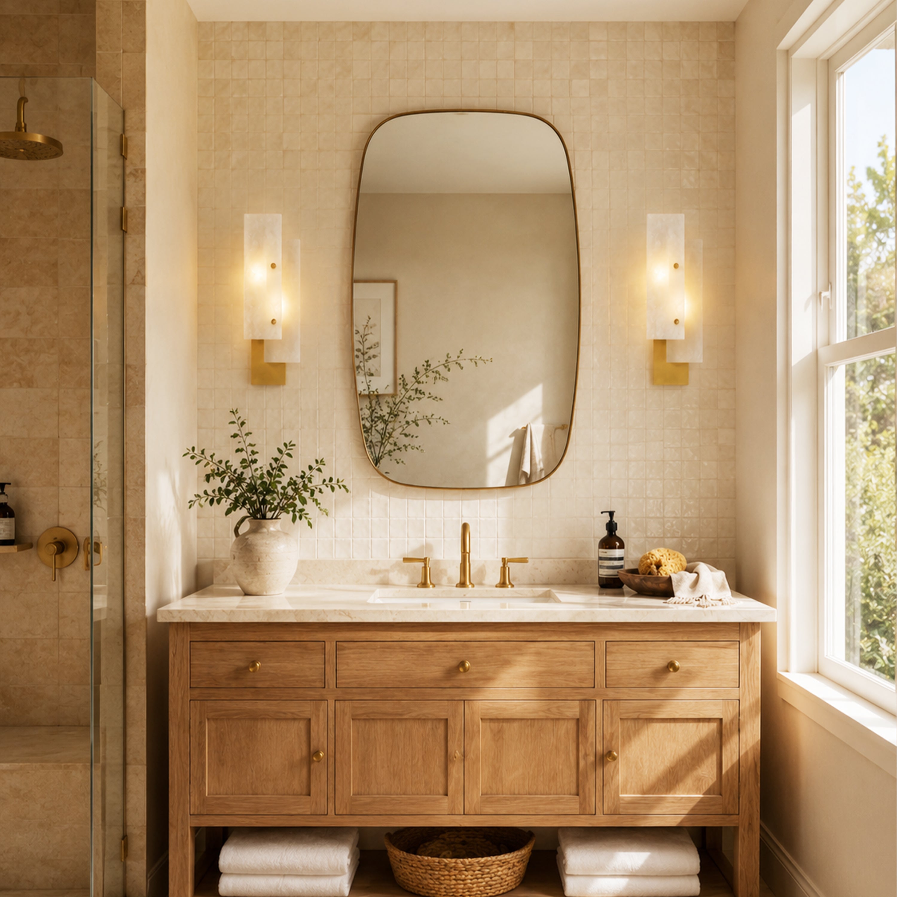 Gemina Alabaster Wall Sconce