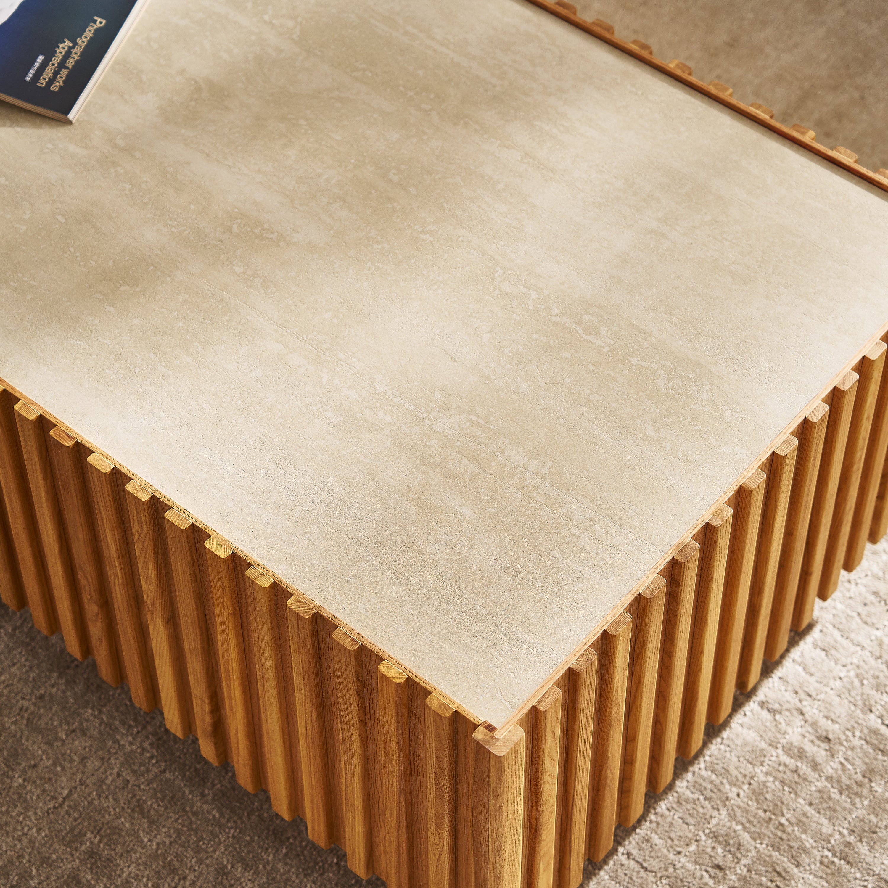 Isla Oak Sintered Stone Rectangle Coffee Table 120cm