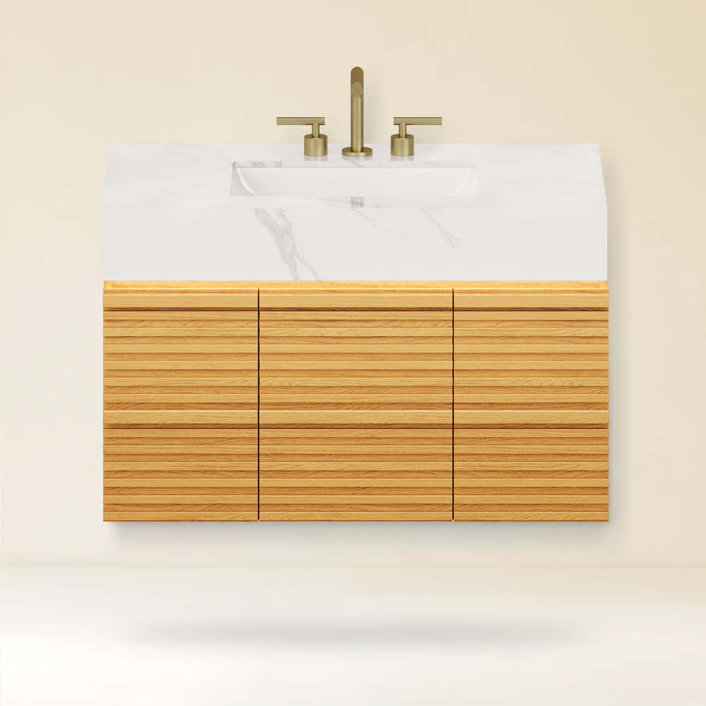 Isla Oak Bathroom Vanity 91cm W