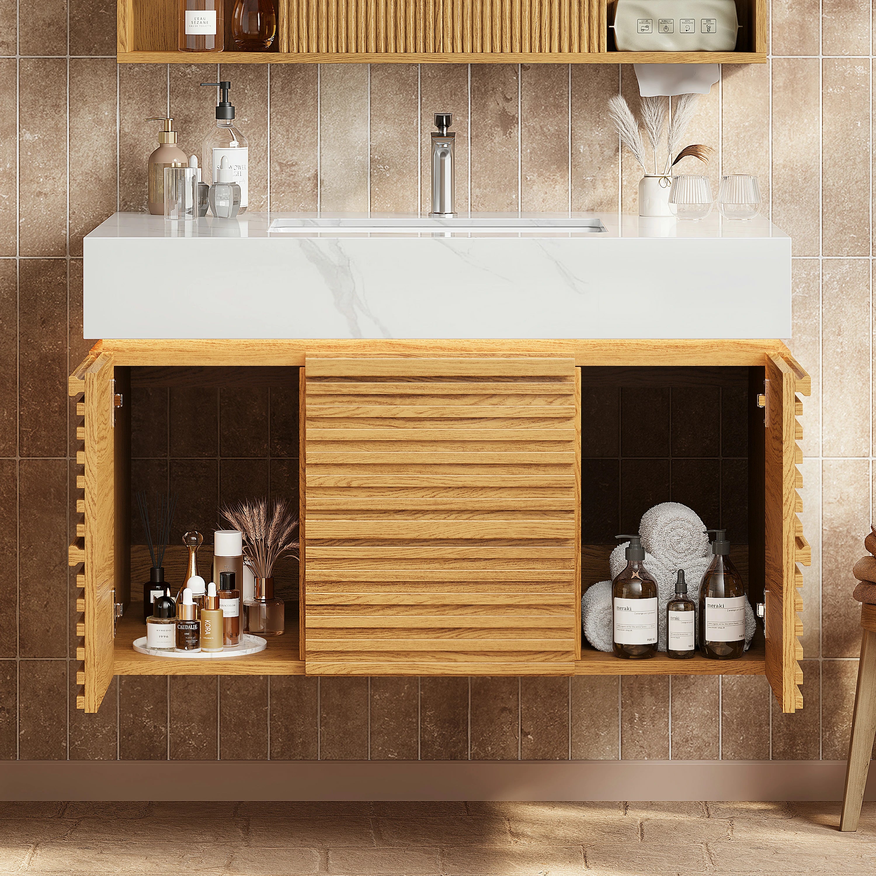 Isla Oak Bathroom Vanity 91cm W