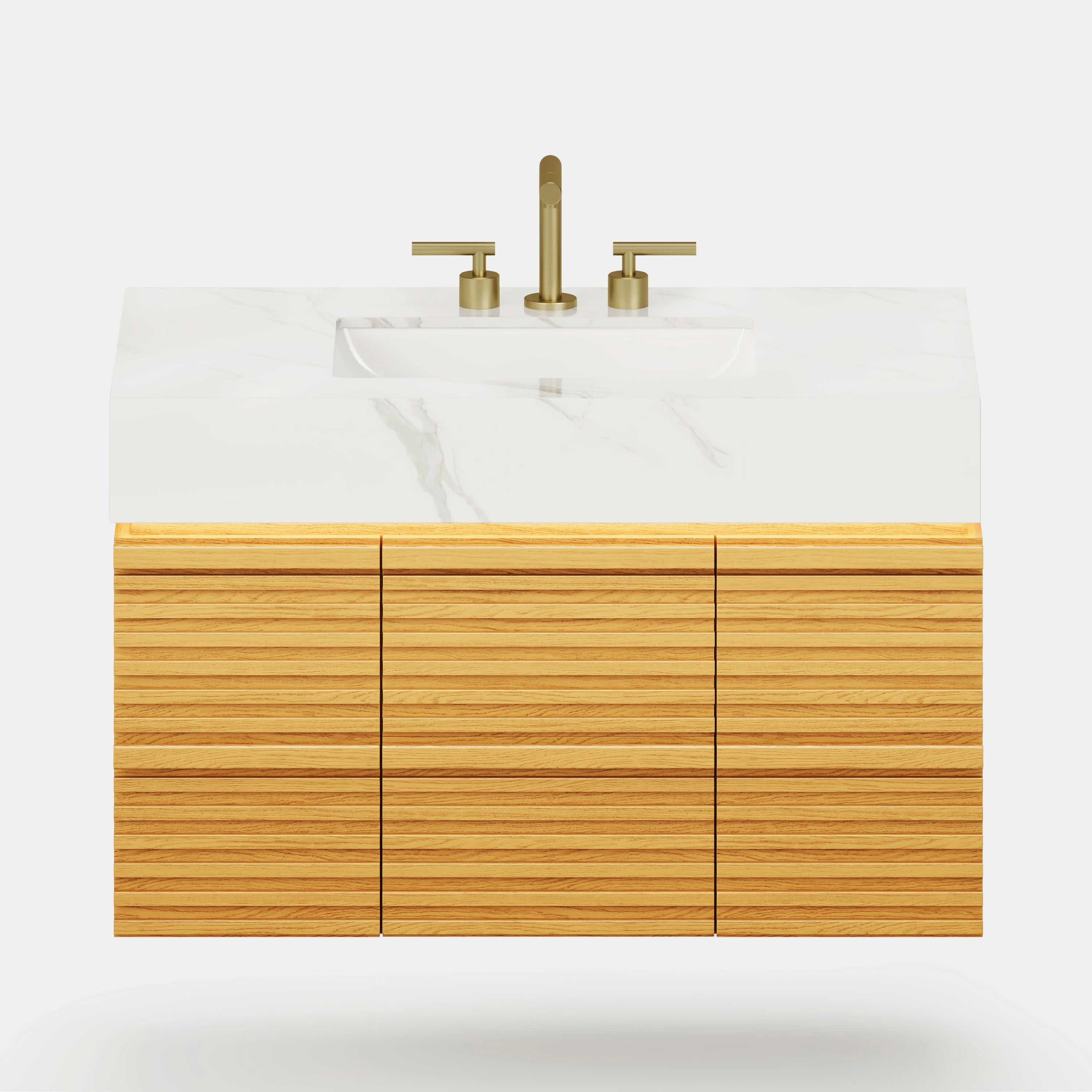 Isla Oak Bathroom Wall Mirror And Vanity Set