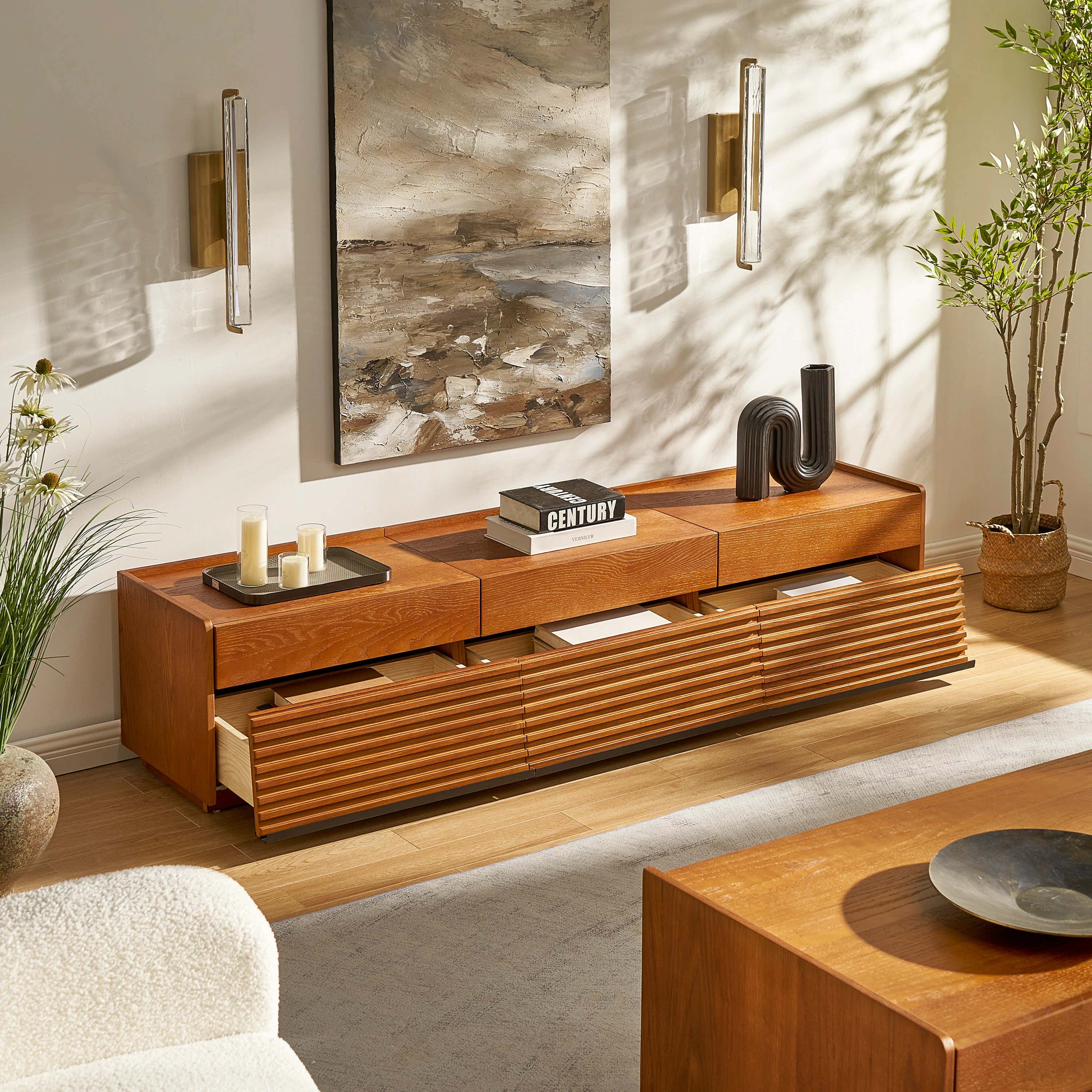 Devon Oak Media Console 71"