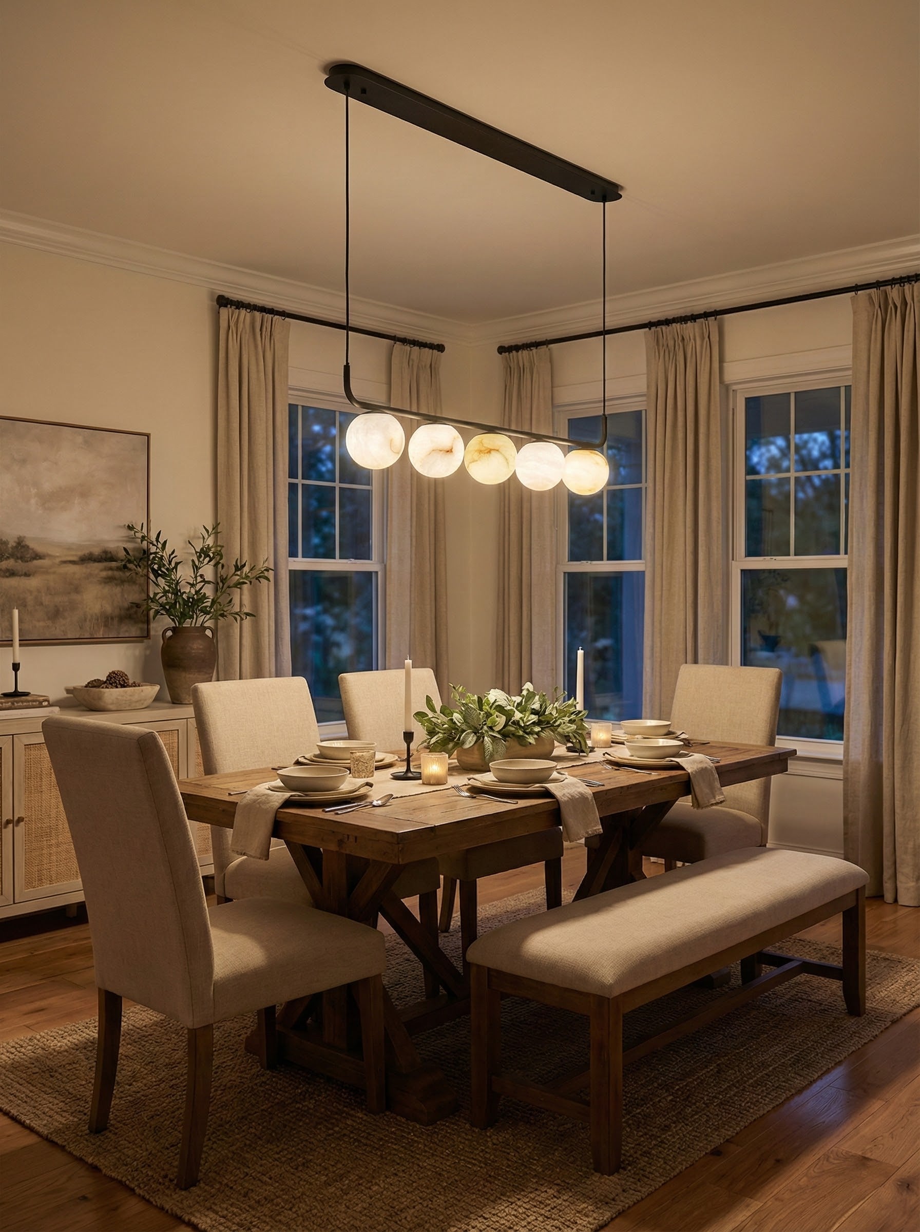 Betrica Alabaster Linear Chandelier