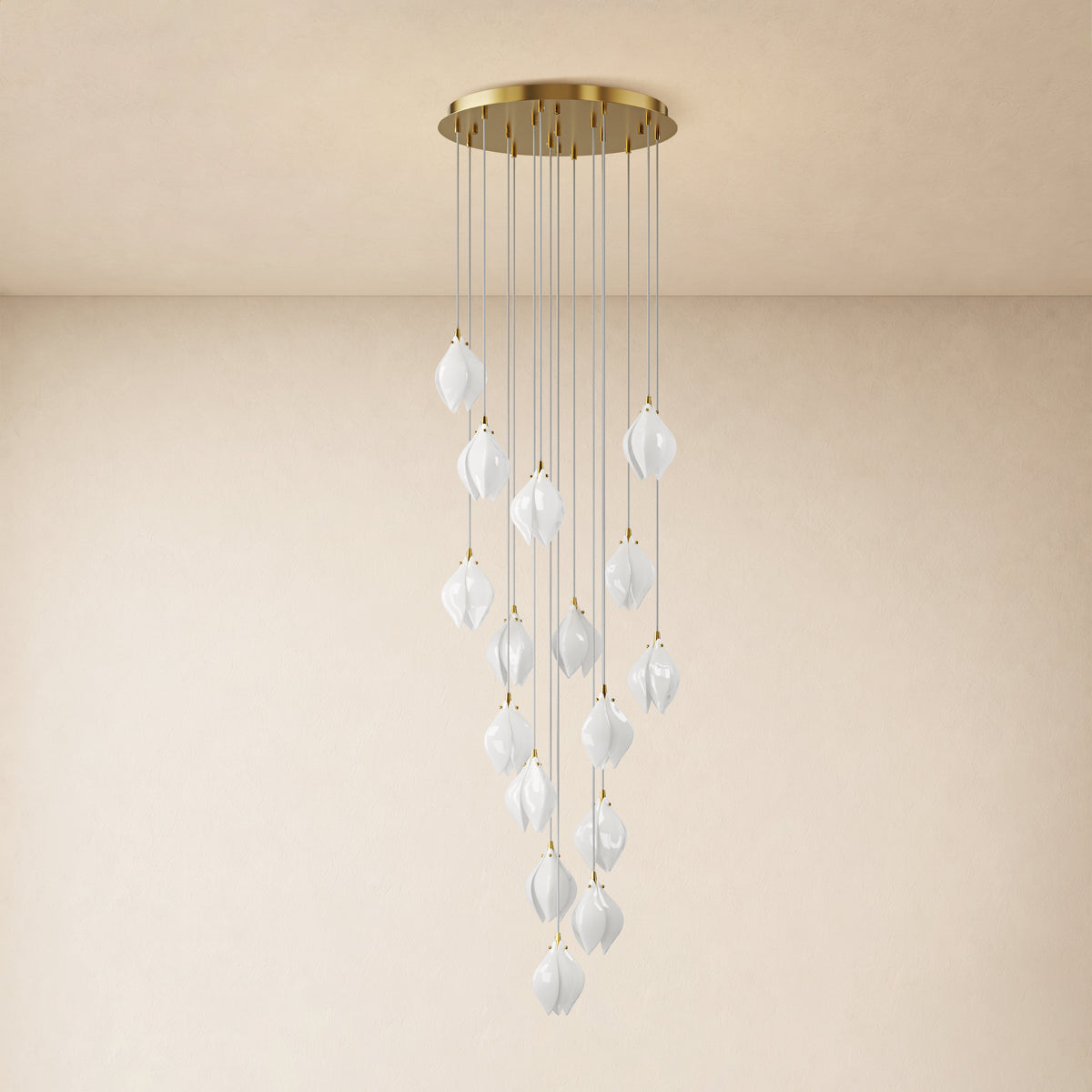Veylune Ceramic Flower Cluster Chandelier 8"-48"D