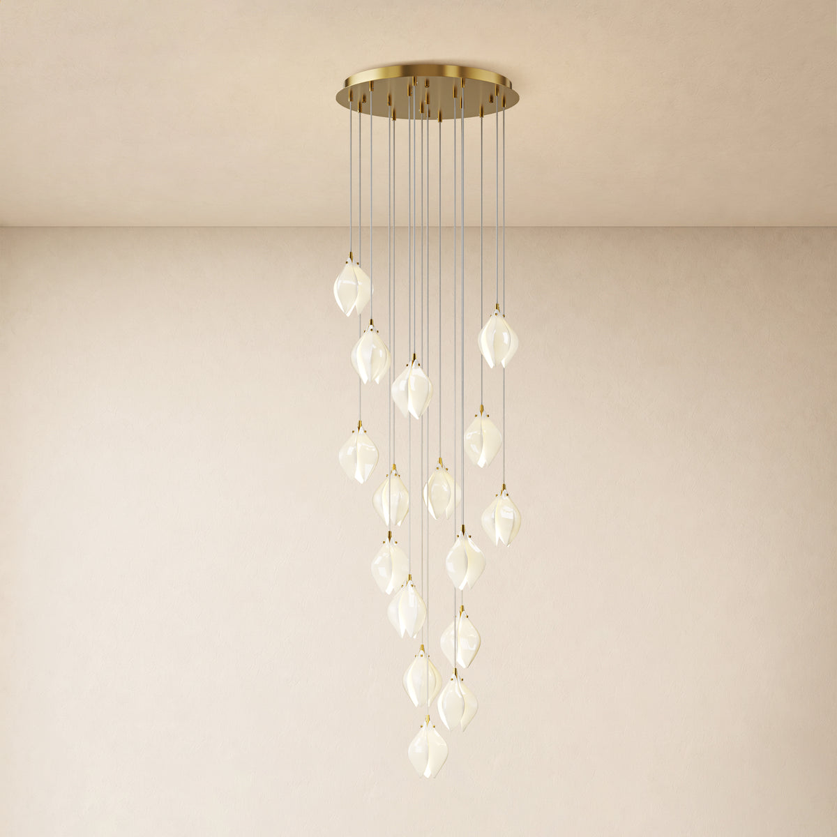 Veylune Ceramic Flower Cluster Chandelier 8"-48"D
