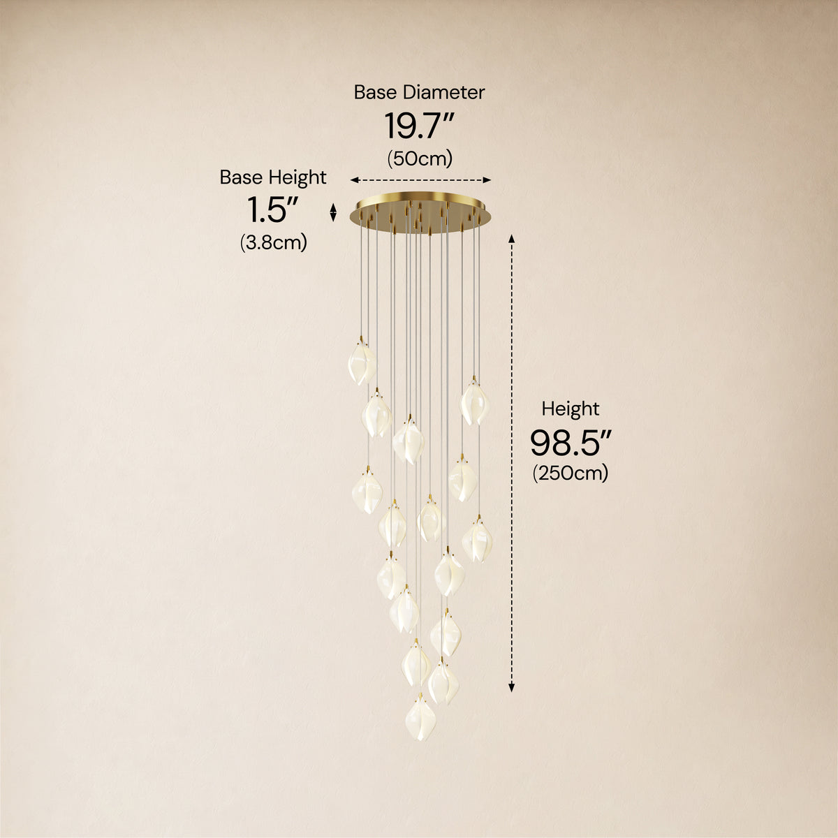 Veylune Ceramic Flower Cluster Chandelier 8"-48"D