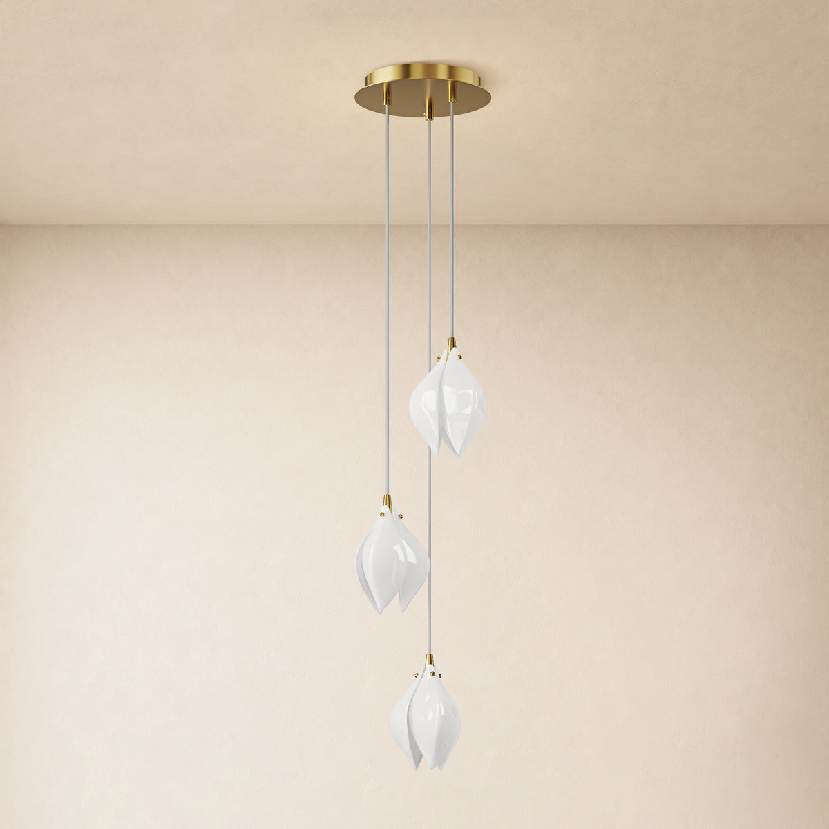 Veylune Ceramic Flower Cluster Chandelier 8"-48"D