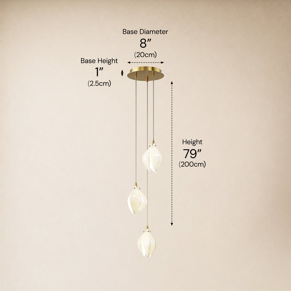 Veylune Ceramic Flower Cluster Chandelier 8"-48"D