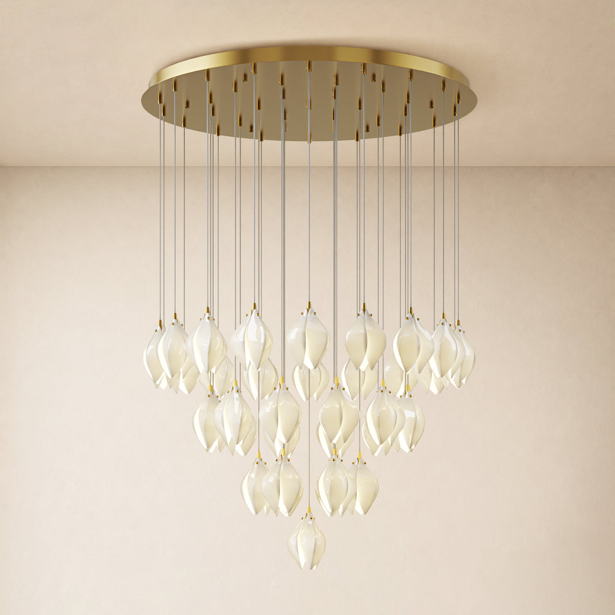 Veylune Ceramic Flower Cluster Chandelier 8"-48"D