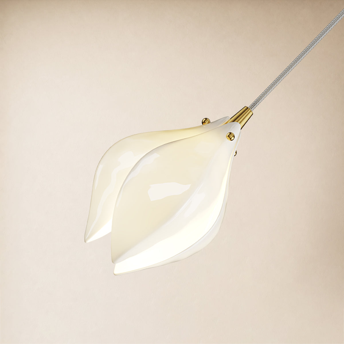 Veylune Metal Ceramic Flower Pendant 8"H