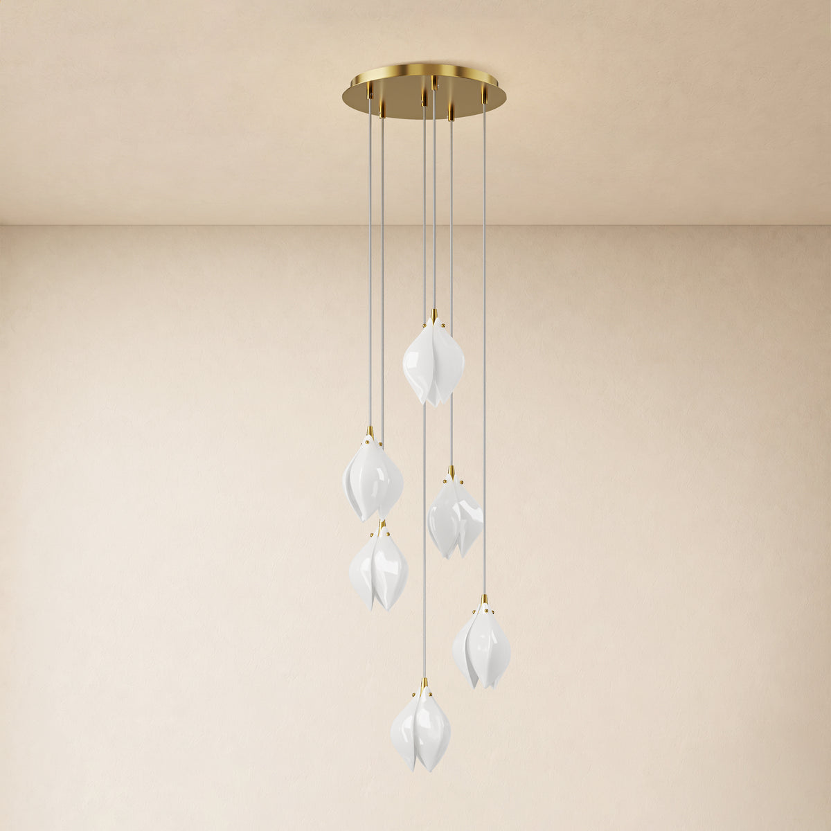 Veylune Ceramic Flower Cluster Chandelier 8"-48"D