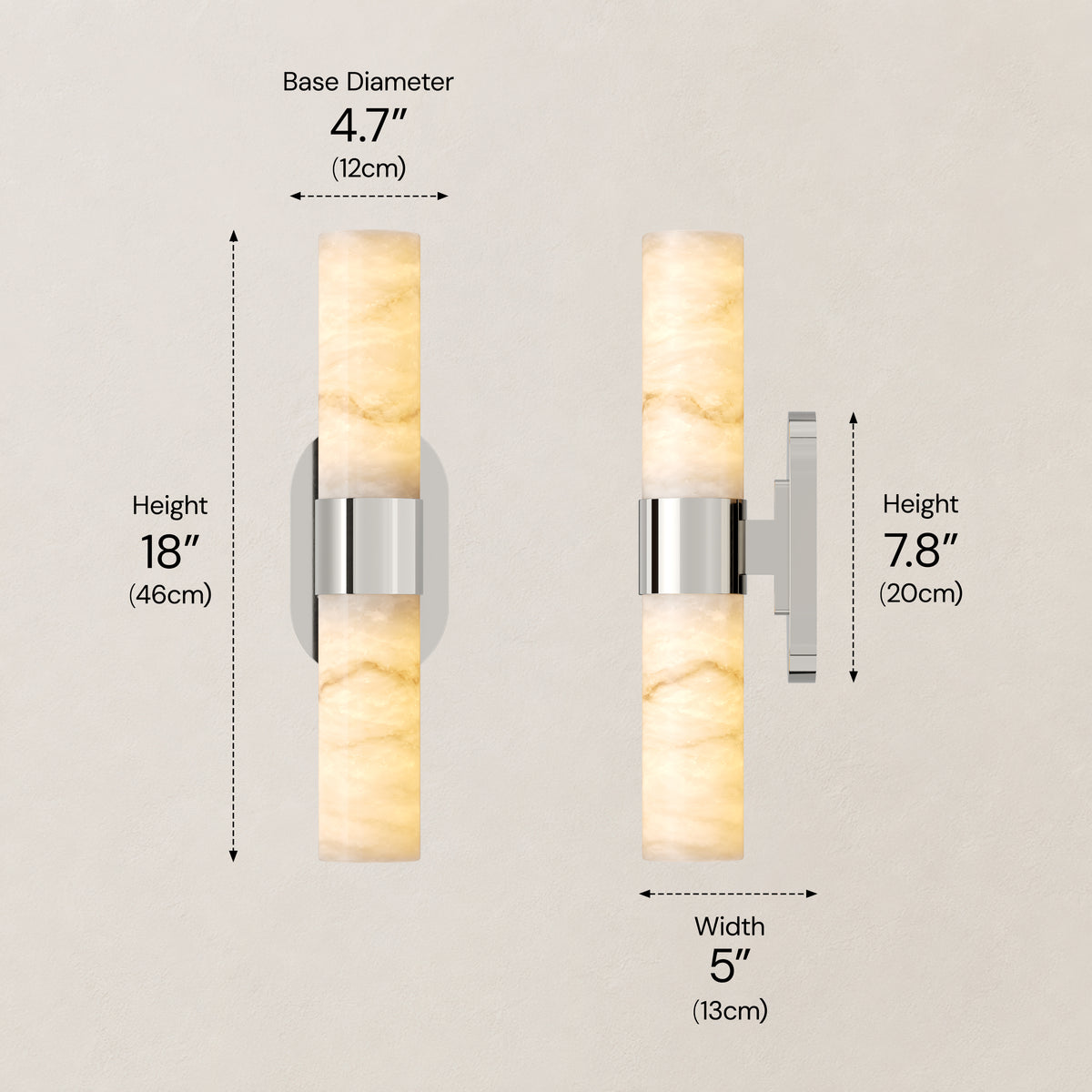 Calyndra Resin Cylinder Wall Sconce 18"-23"H