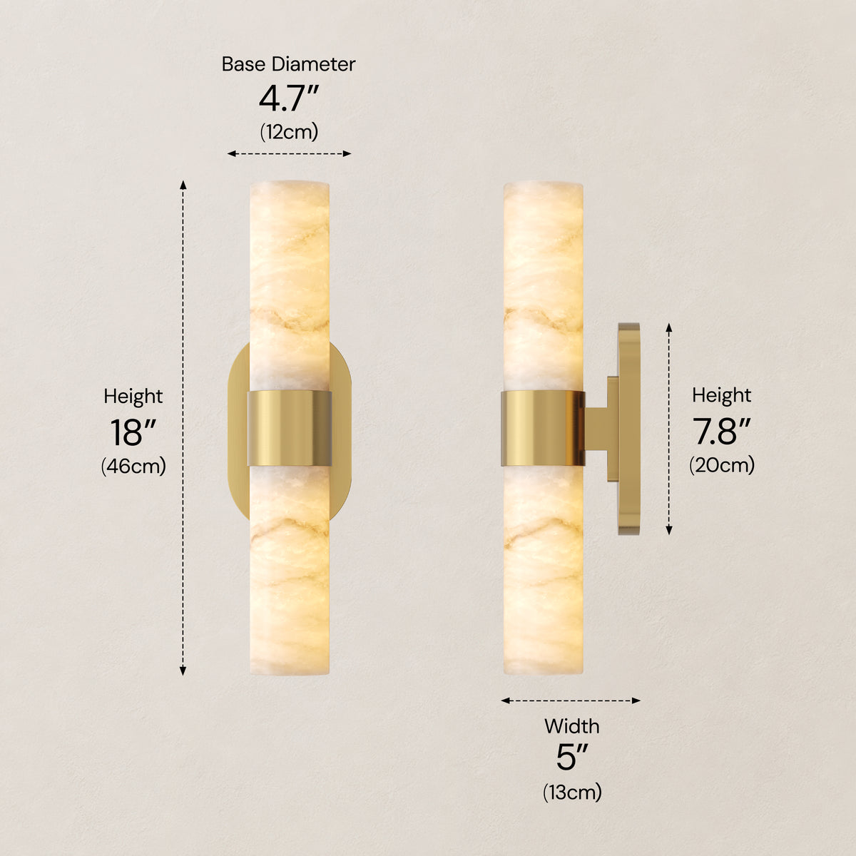 Calyndra Resin Cylinder Wall Sconce 18"-23"H