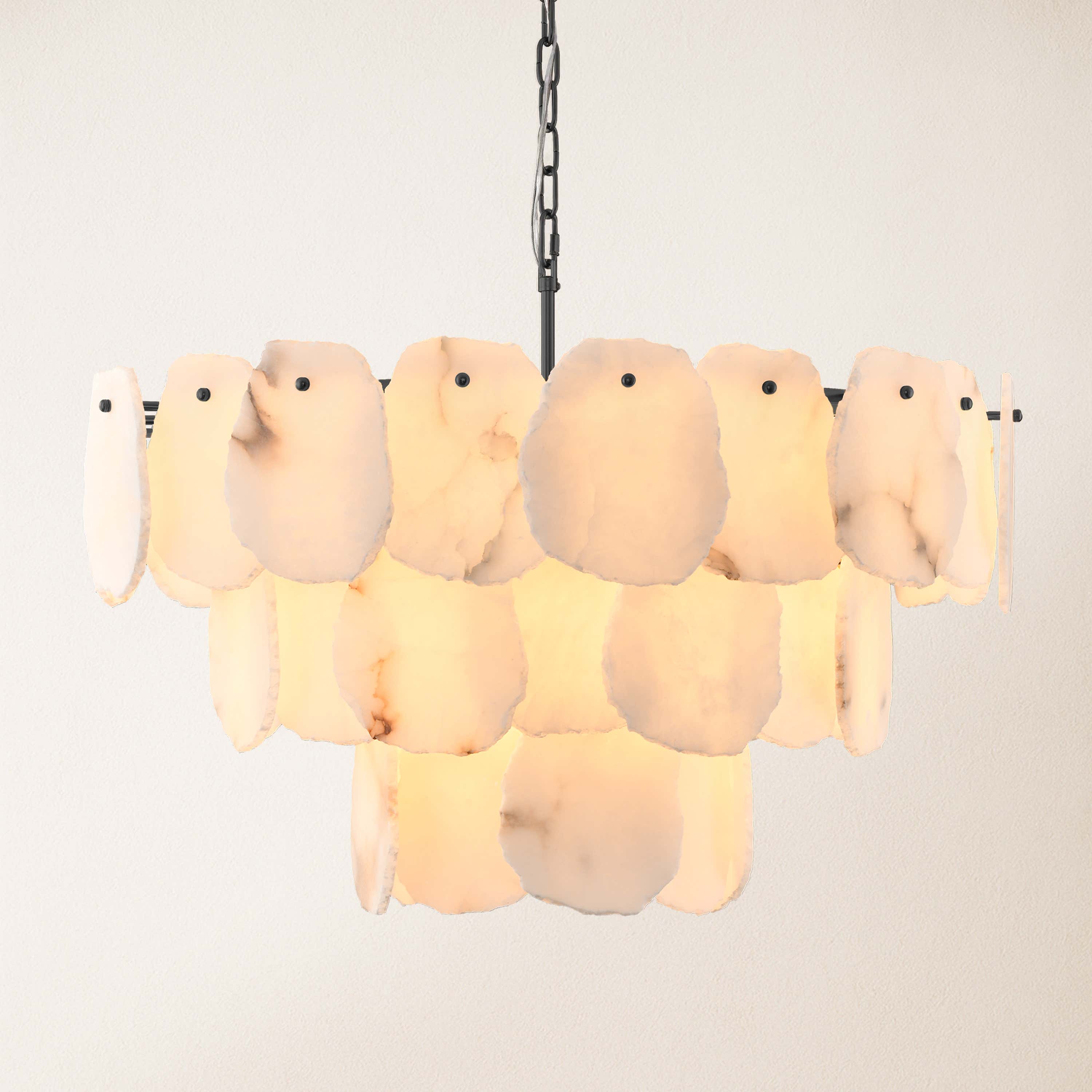 Moira Alabaster Multi-Tier Round Chandelier 32"D